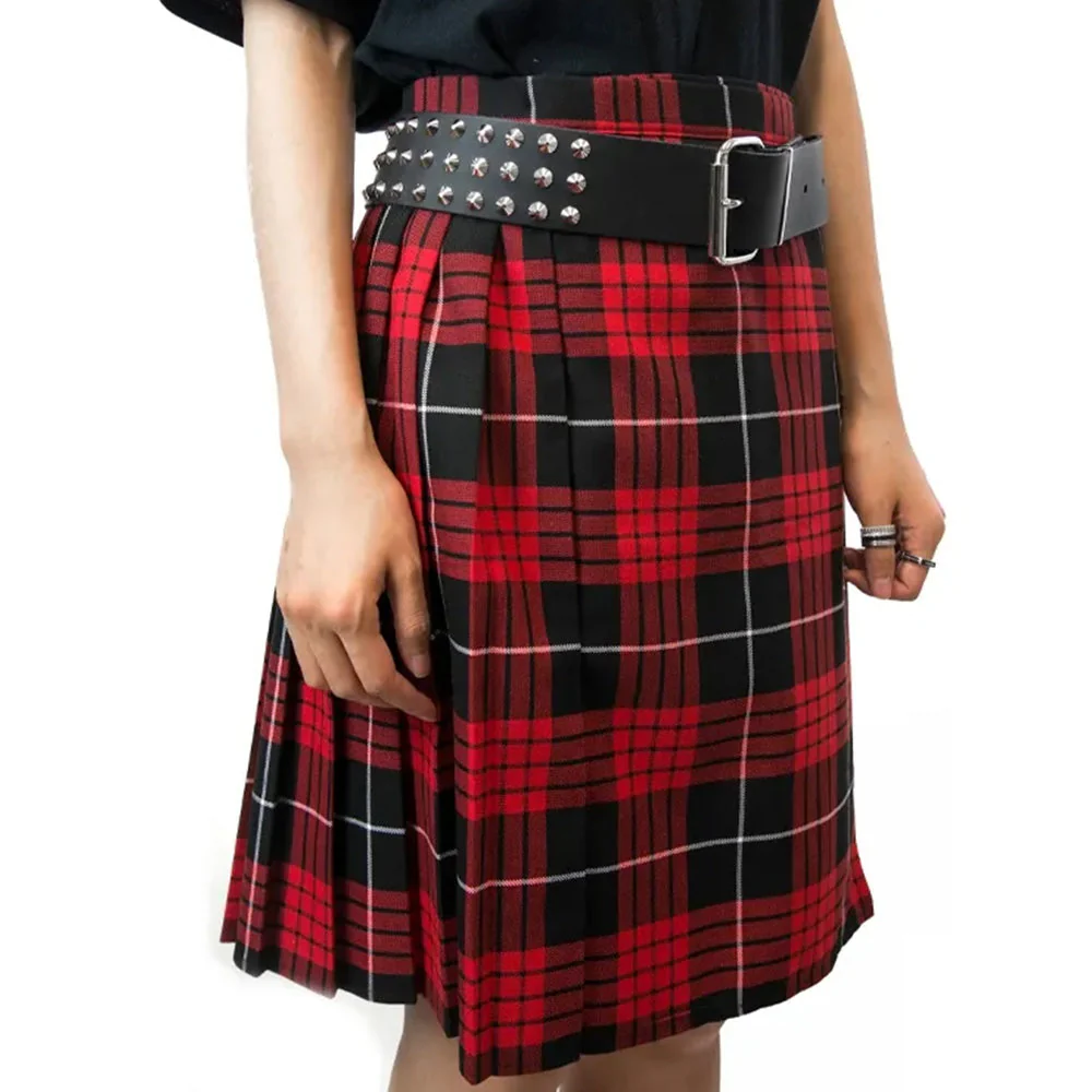 UNDERGROUND BELT - BLACK LEATHER - 3 ROW NICKEL CONICAL STUDS