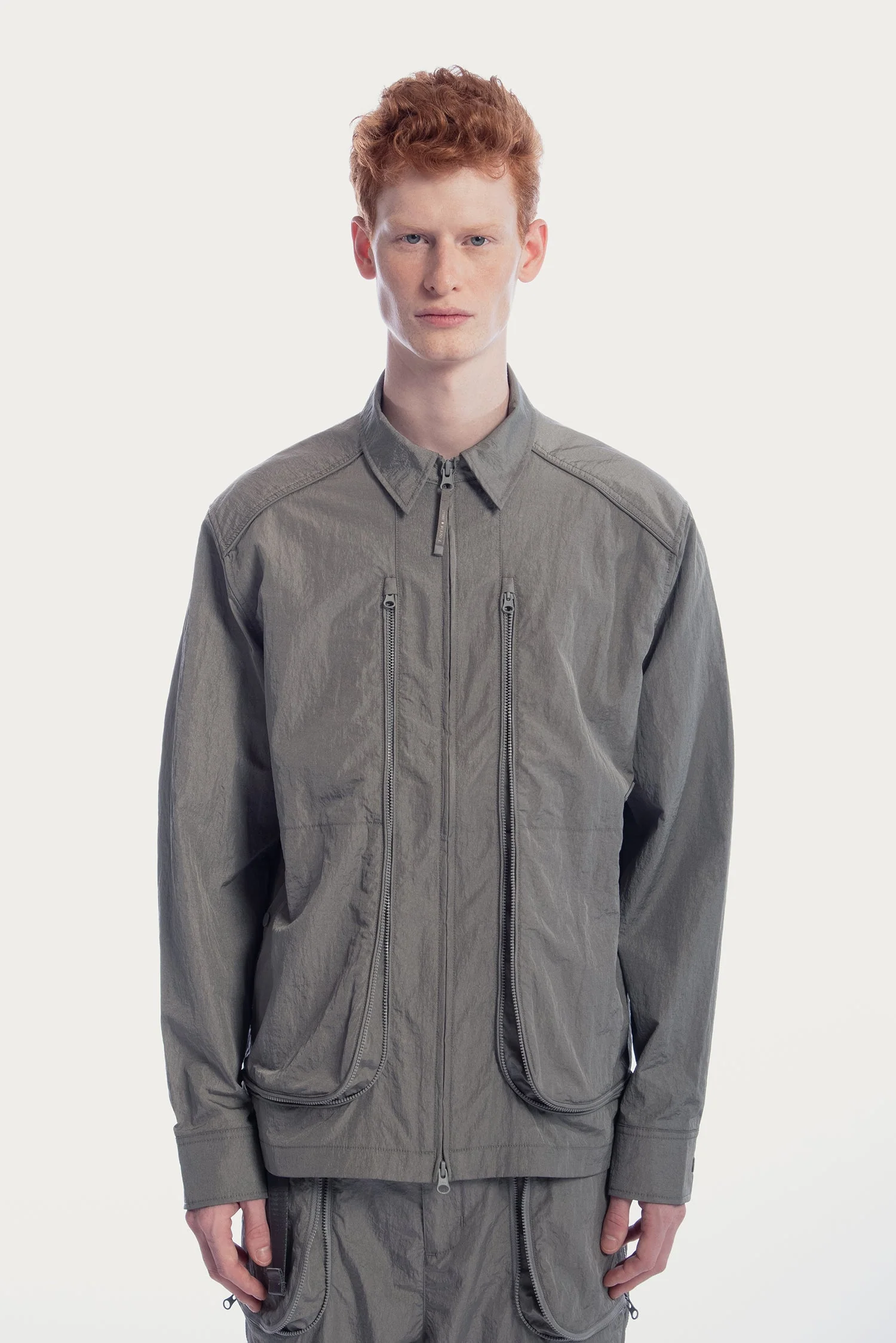 UNISEX ZIPPER POCKETS SHIRT JACKET