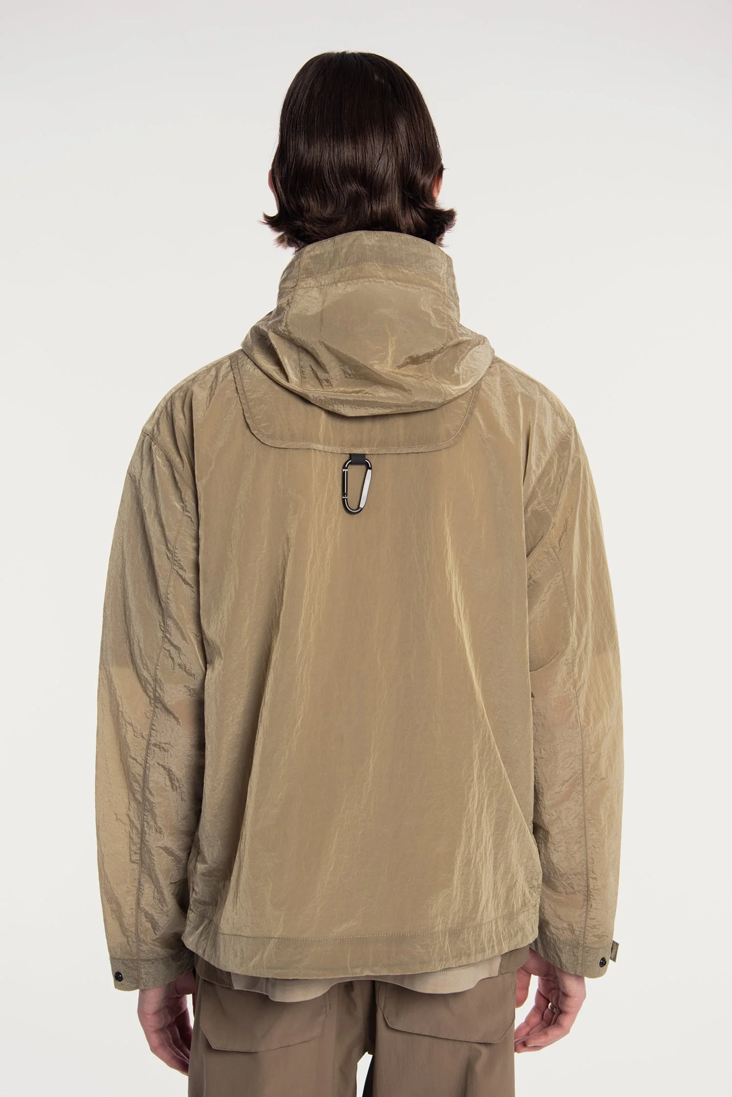 MEN'S DETACHABLE SMALL BAG LIGHTWEIGHT HOODED  SHELL JACKET