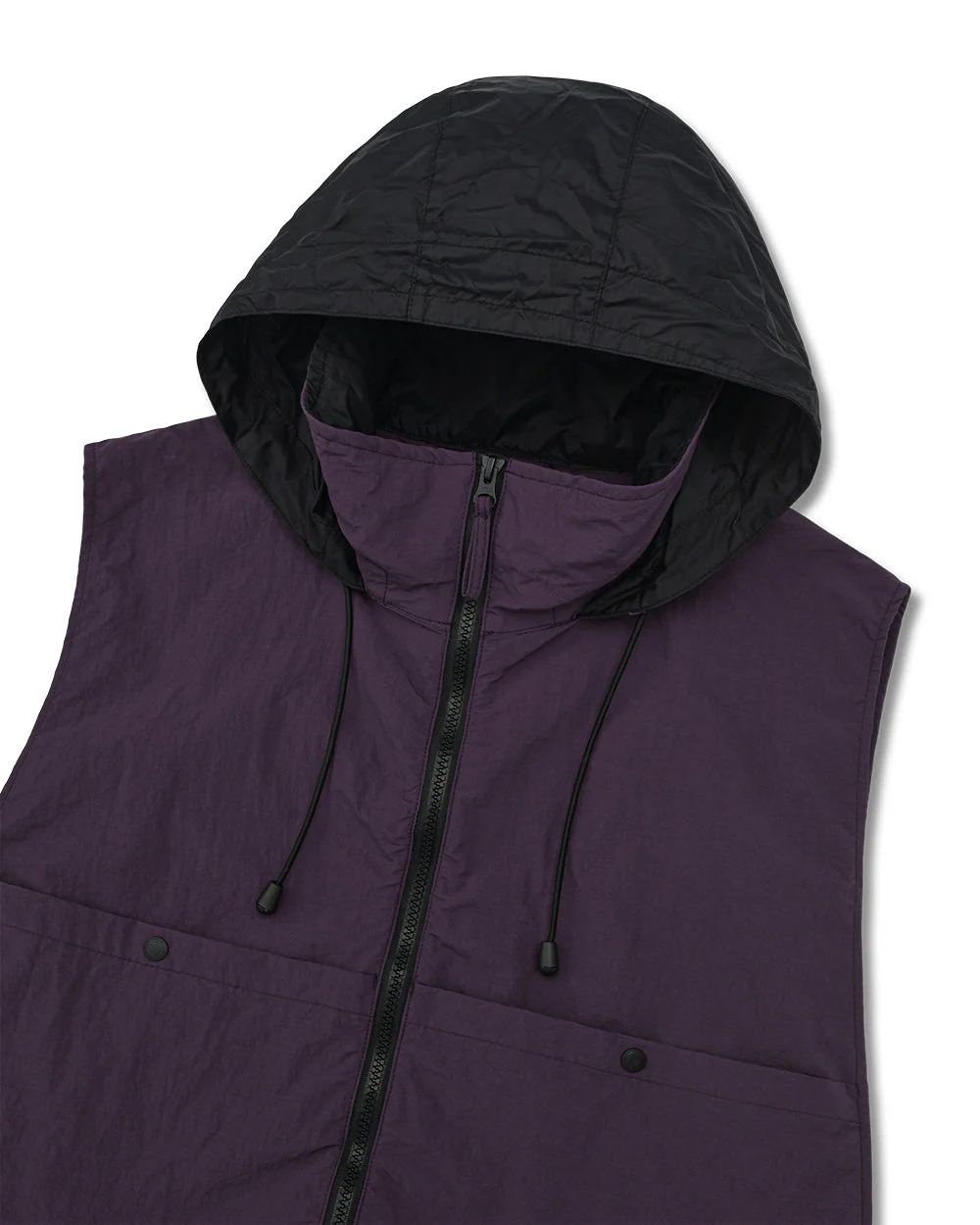 ANGLAN NYLON HIDDEN HOOD CROP VEST