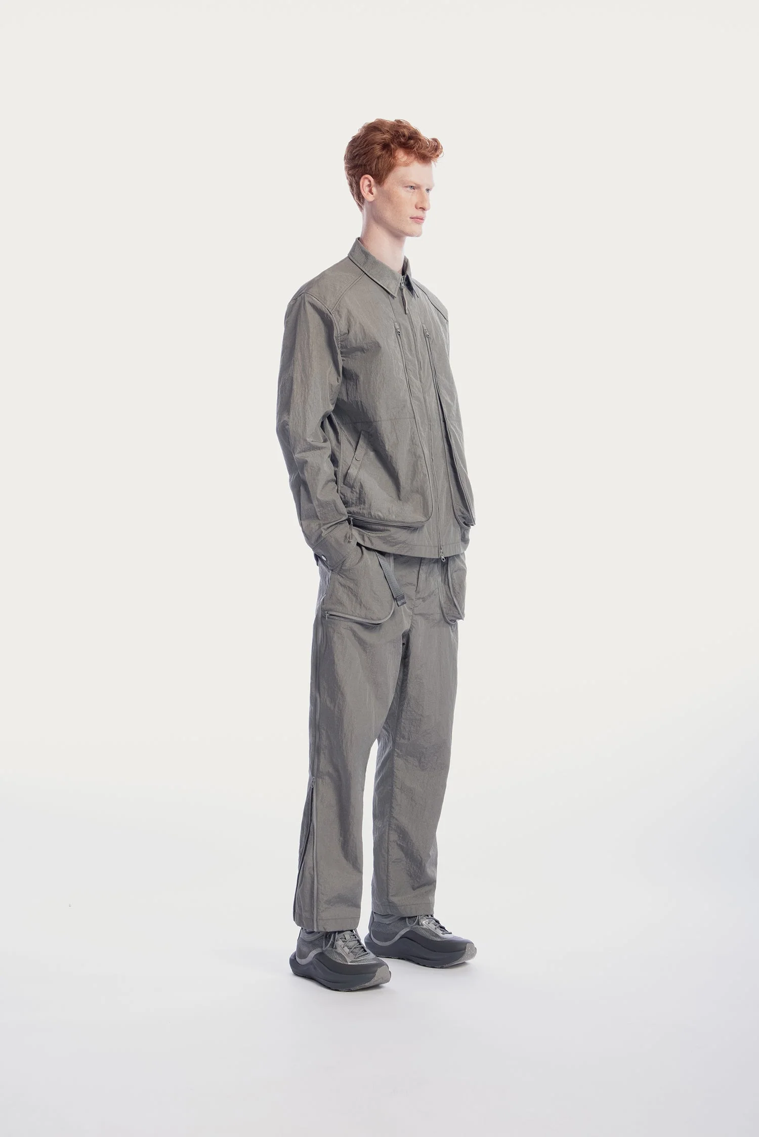 UNISEX ZIPPER POCKETS SHIRT JACKET