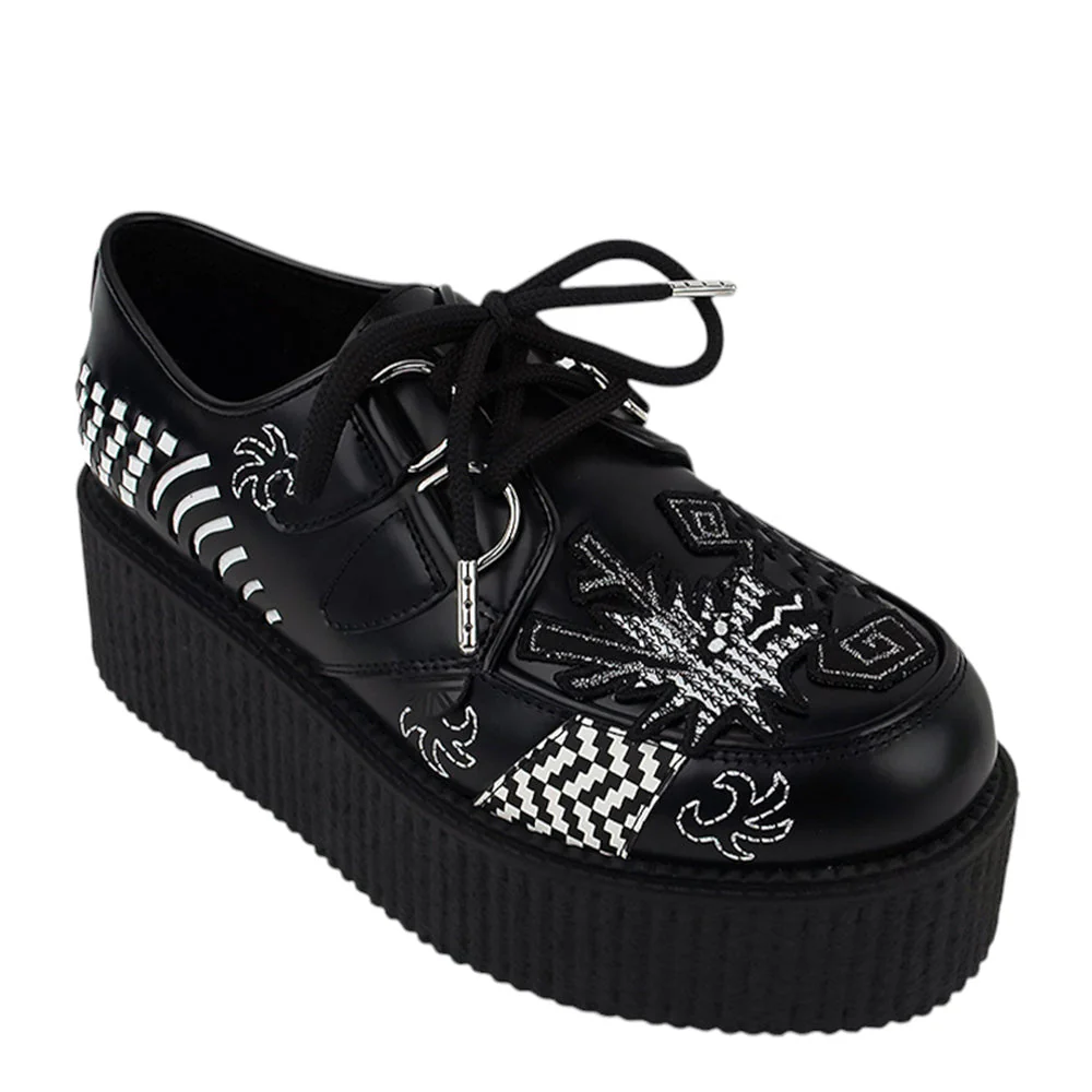 UNDERGROUND DRAGON CREEPERS - DOUBLE SOLE - WULFRUN - BLACK LEATHER