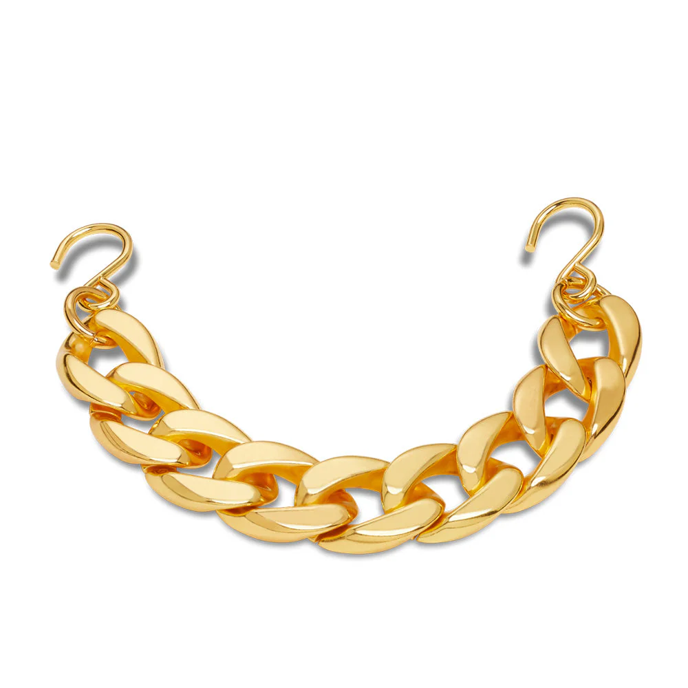 CROCS GOLD CUBAN STRAP CHAIN JIBBITZ