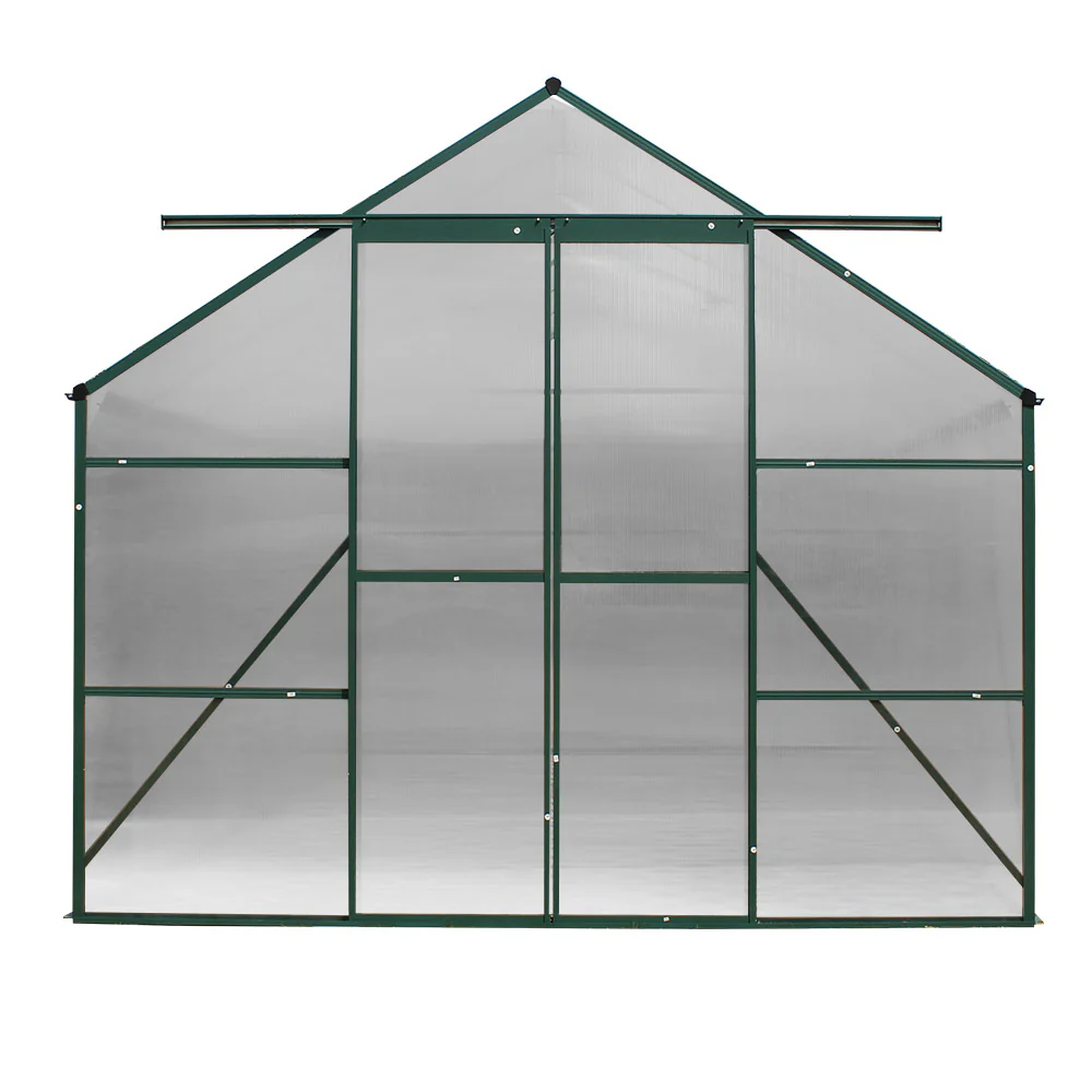 Green Fingers Greenhouse 5.1x2.44x2.1M Aluminium Polycarbonate Green House Garden Shed