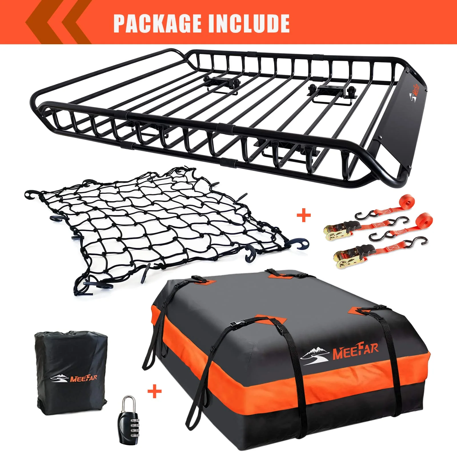 MeeFar Roof Rack Carrier Basket Universal Rooftop