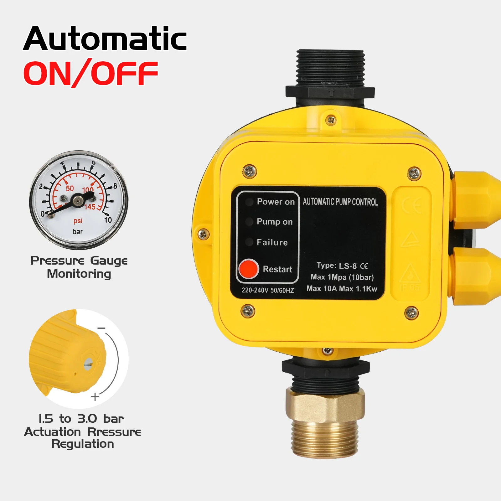 2500W Water Pump With Pressure Controller