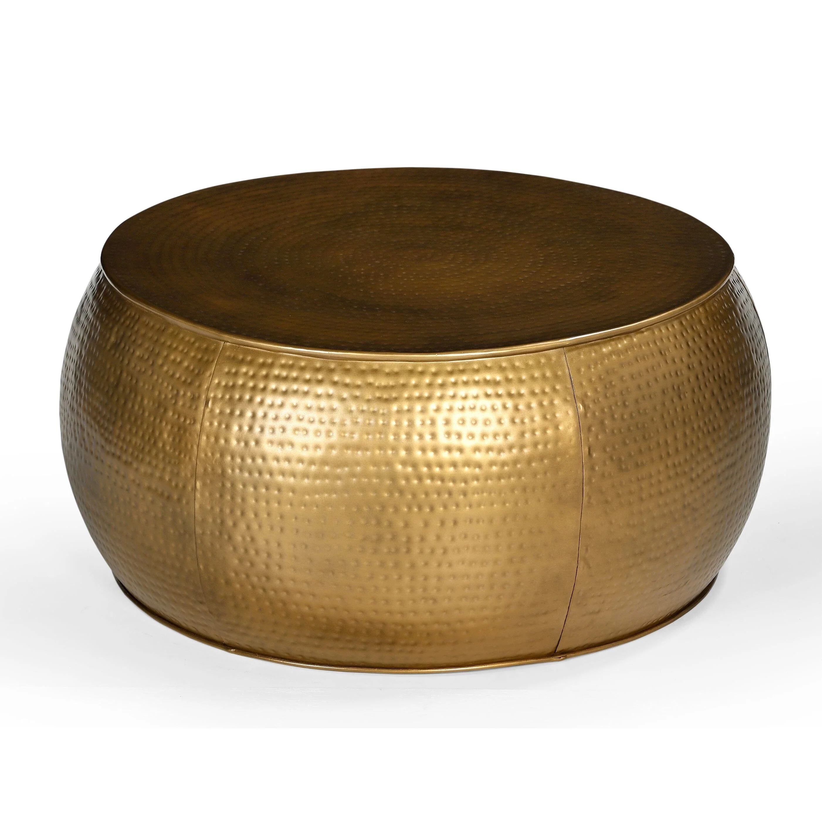 BRASS LOOK HAMMERED COFFEE TABLE