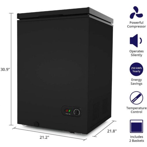 Northair Chest Freezer ??3.5 Cu Ft with 2 Removable Baskets ??Reach In Freezer Chest ??Quiet Compact Freezer ??7 Temperature Settings ??Black
