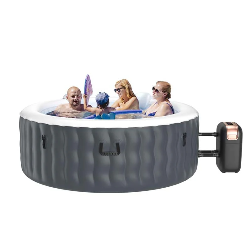 4-Person SaluSpa Inflatable Hot Tub Spa with 108 Massage Bubble Jets, Air Pump, Filter Cartridge & Cover, Portable Outdoor Blow Up Spa