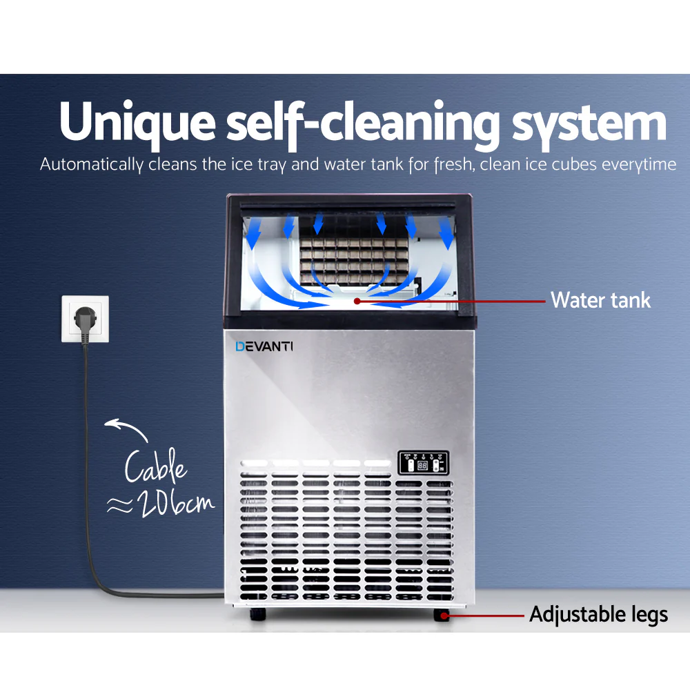 60kg Ice Maker Machine, Adjustable Thickness - Devanti