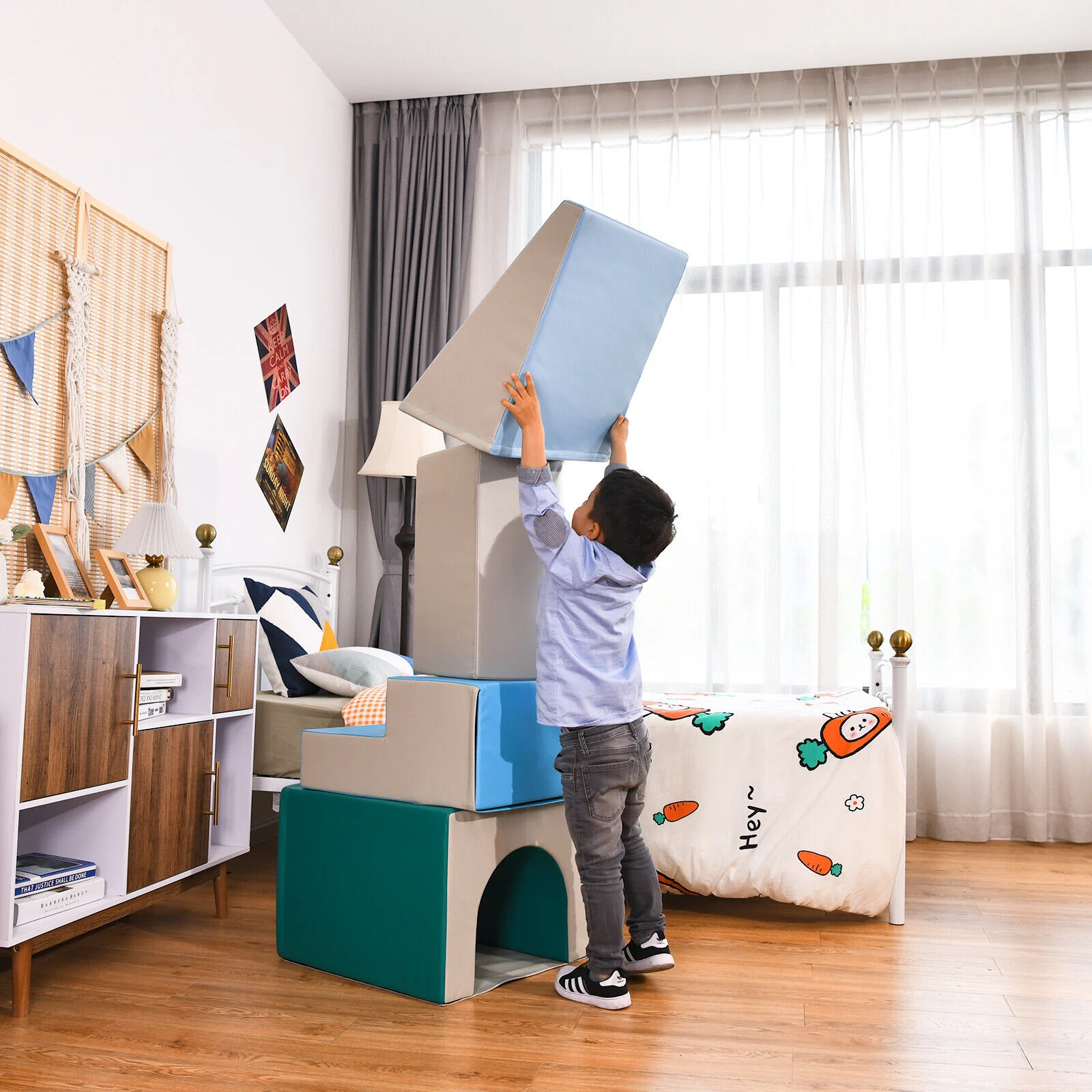 4-piece Single-Tunnel SoftZone Climb Crawl Activity Play Set Toddler Kid