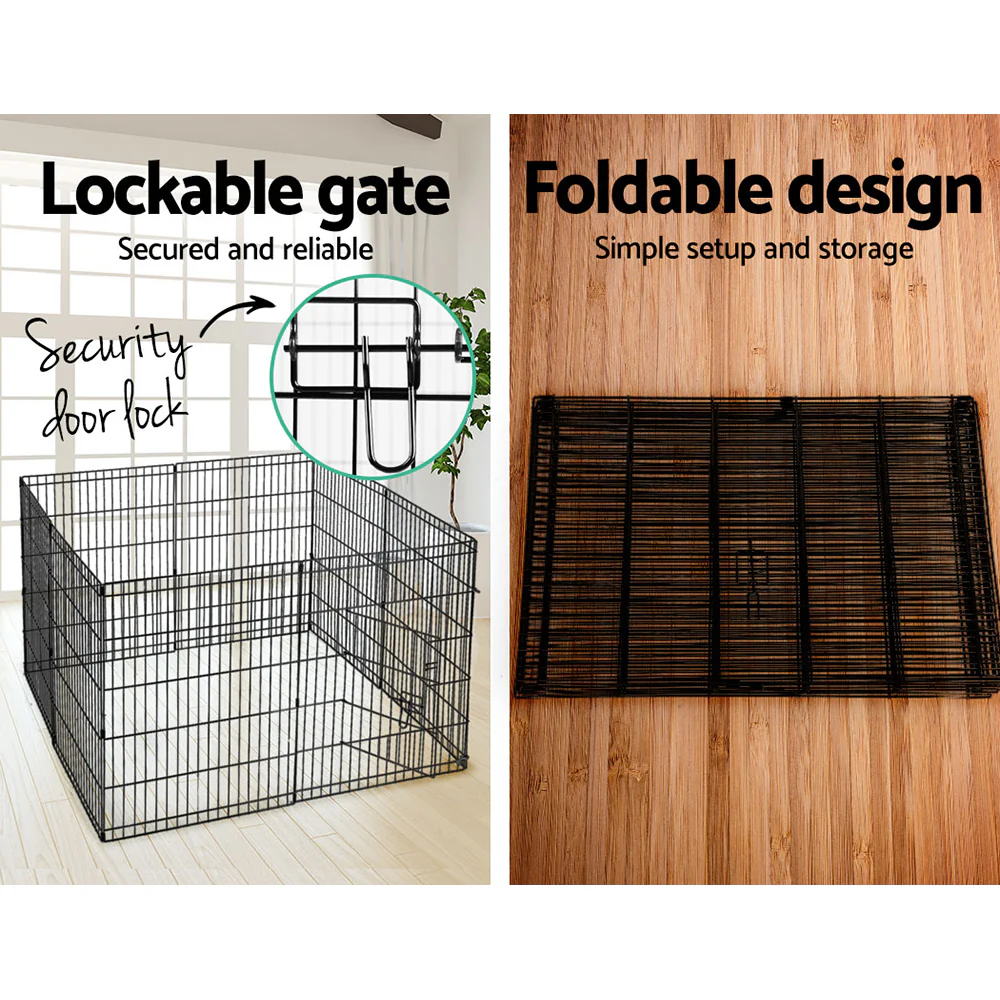 Durable 8-Panel Steel Dog Playpen, Weather-Resistant - i.Pet