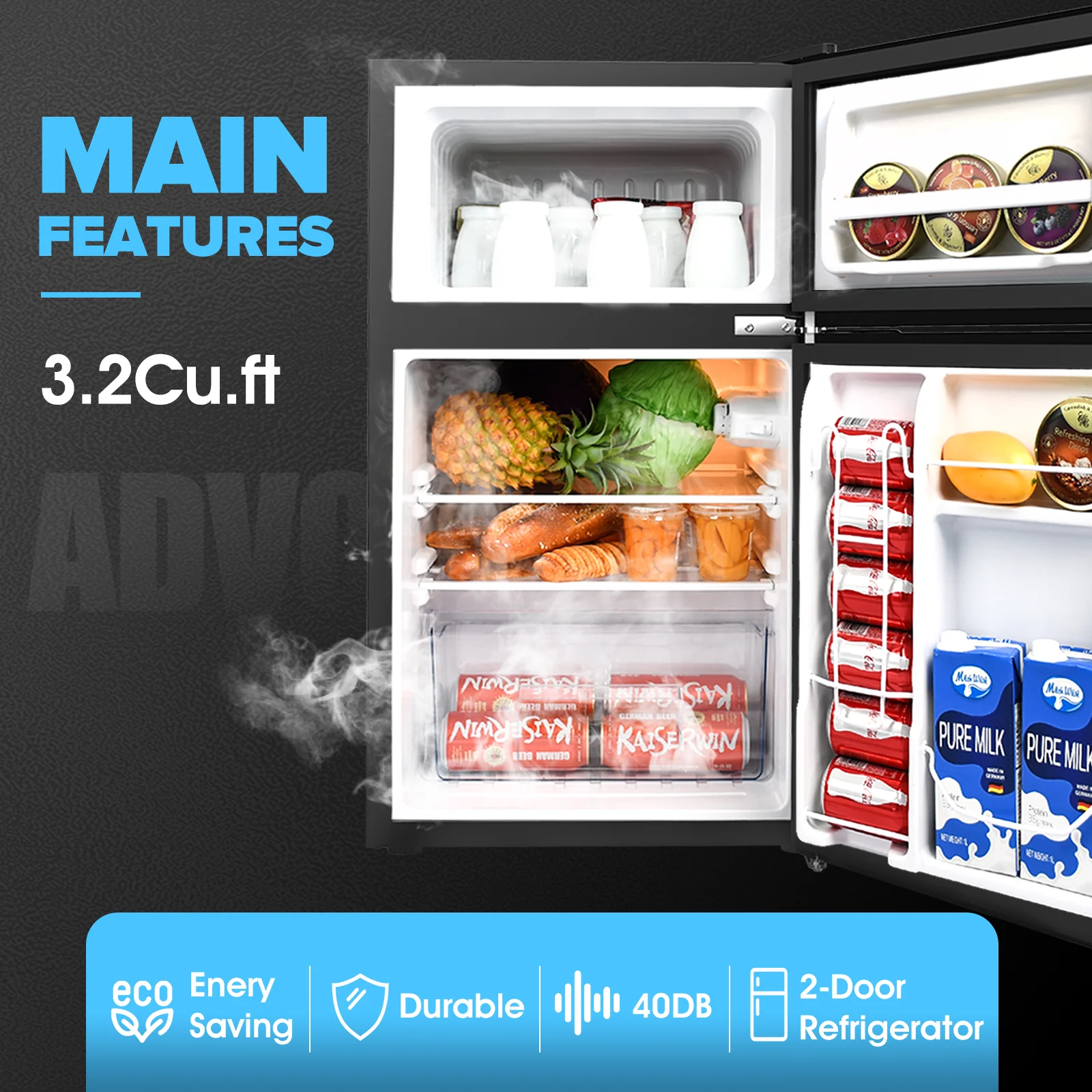 90L Electric Mini Fridge Freezer Portable