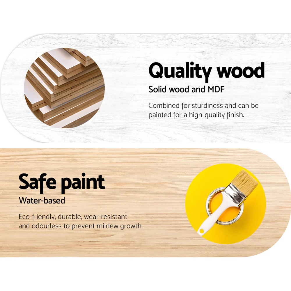 Sturdy Modern Kids Kitchen Play Set with Fridge Keezi