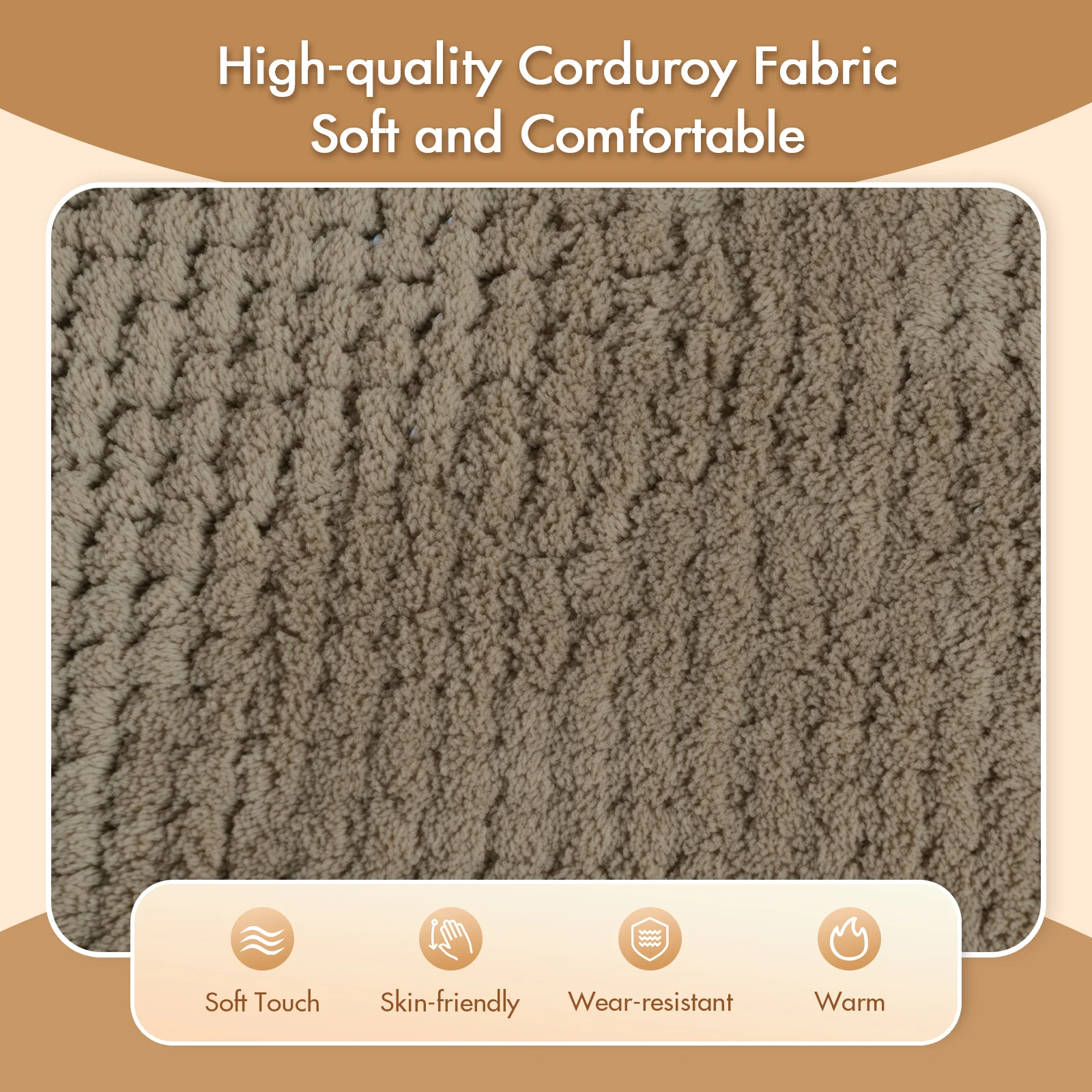 8-Point Electric Heat Massage Chair Light Brown