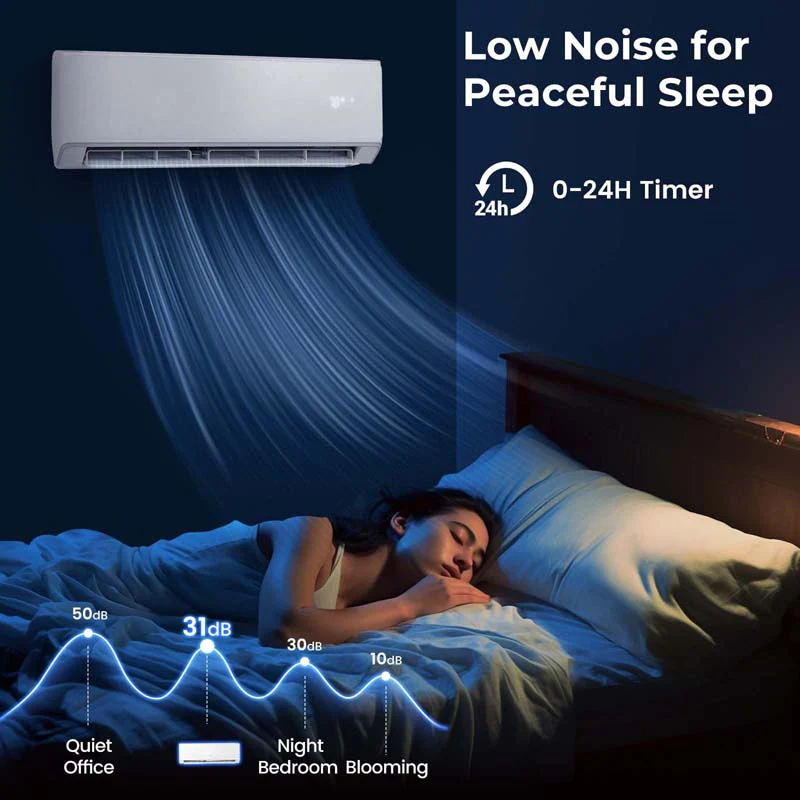 18,000 BTU 21 SEER2 208-230V Wifi Enabled Mini-Split Air Conditioner with Alexa, Wall Mounted Ductless AC Unit Inverter Heat Pump System