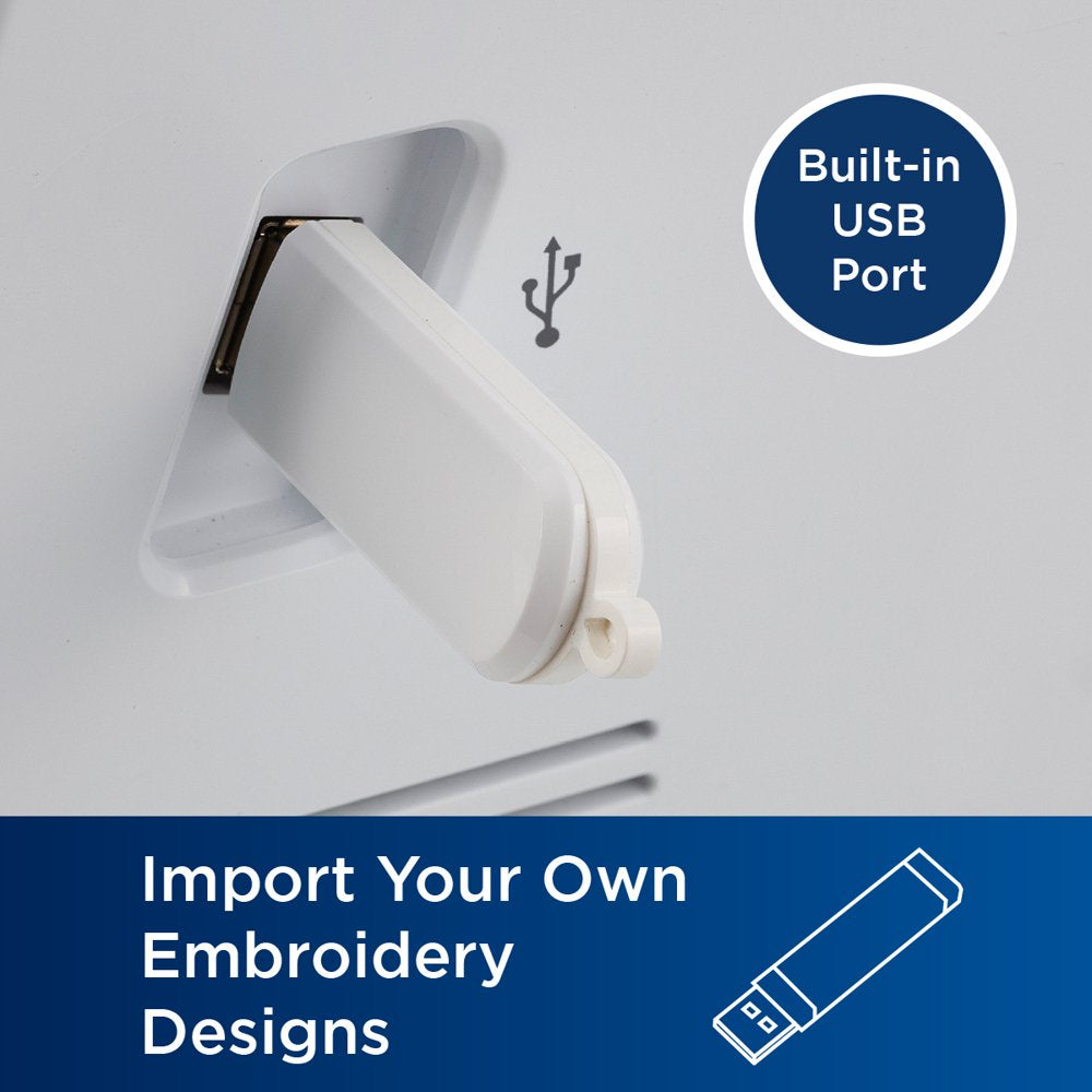 Brother PE800 Computerized Embroidery Machine, 5???x7??? Area, LCD Screen, 138 Designs, 11 Fonts, USB Port