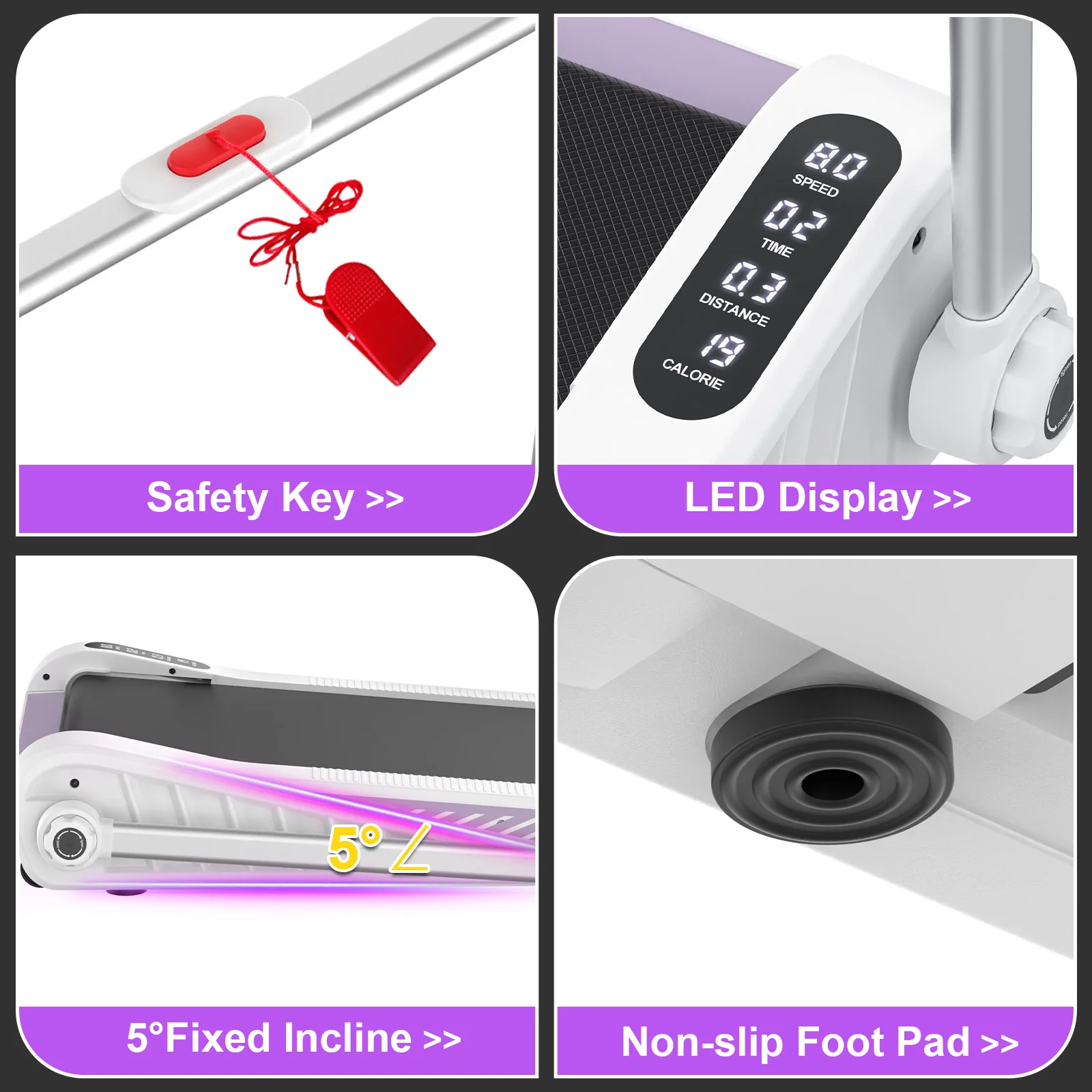 Treadmill Compact Walking Pad White