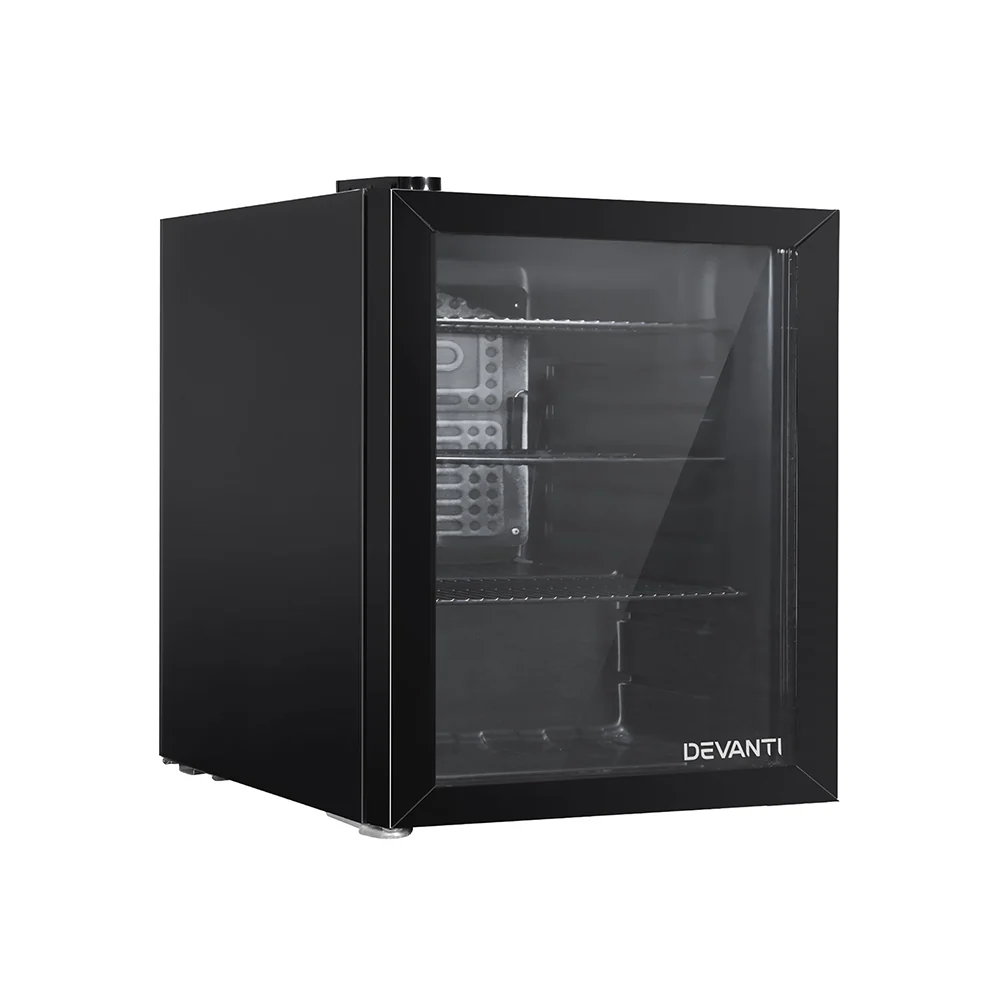 Double-Glazed 46L Bar Fridge w/ 5 Settings Devanti