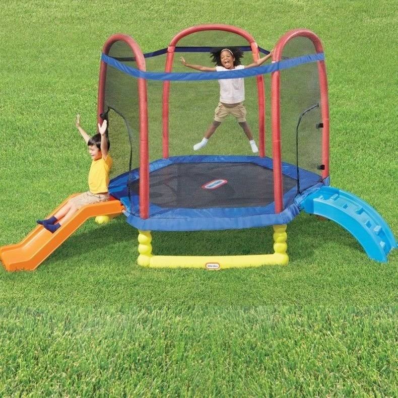 Little Tikes 7& Climb &n Slide Trampoline with Enclosure