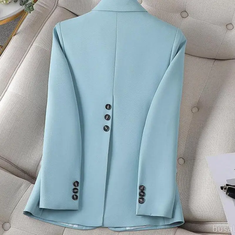 Light Blue Oversized Blazer �C Relaxed Fit Single-Button Jacke