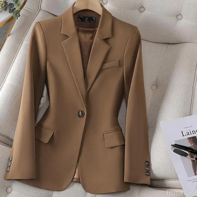 Light Blue Oversized Blazer �C Relaxed Fit Single-Button Jacke