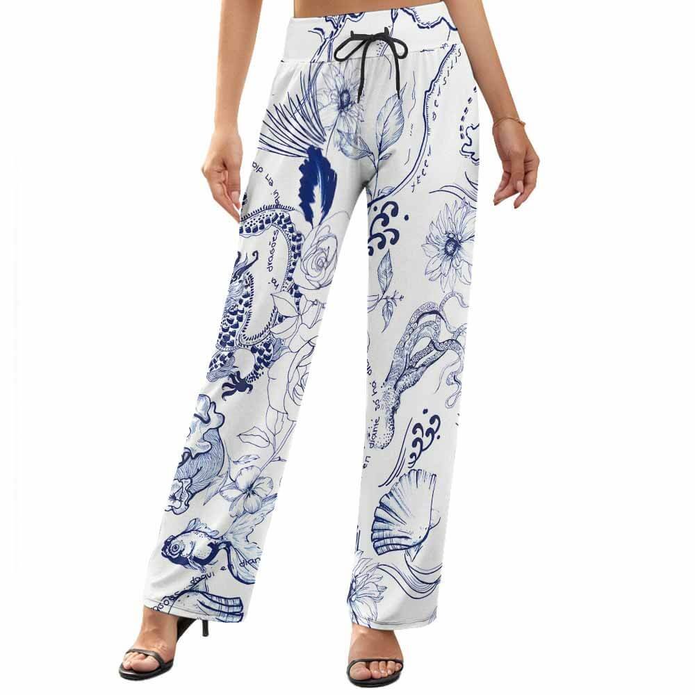 Womena??s Wide Leg High Waist Pants a?? Soft Stretch Summer Trousers