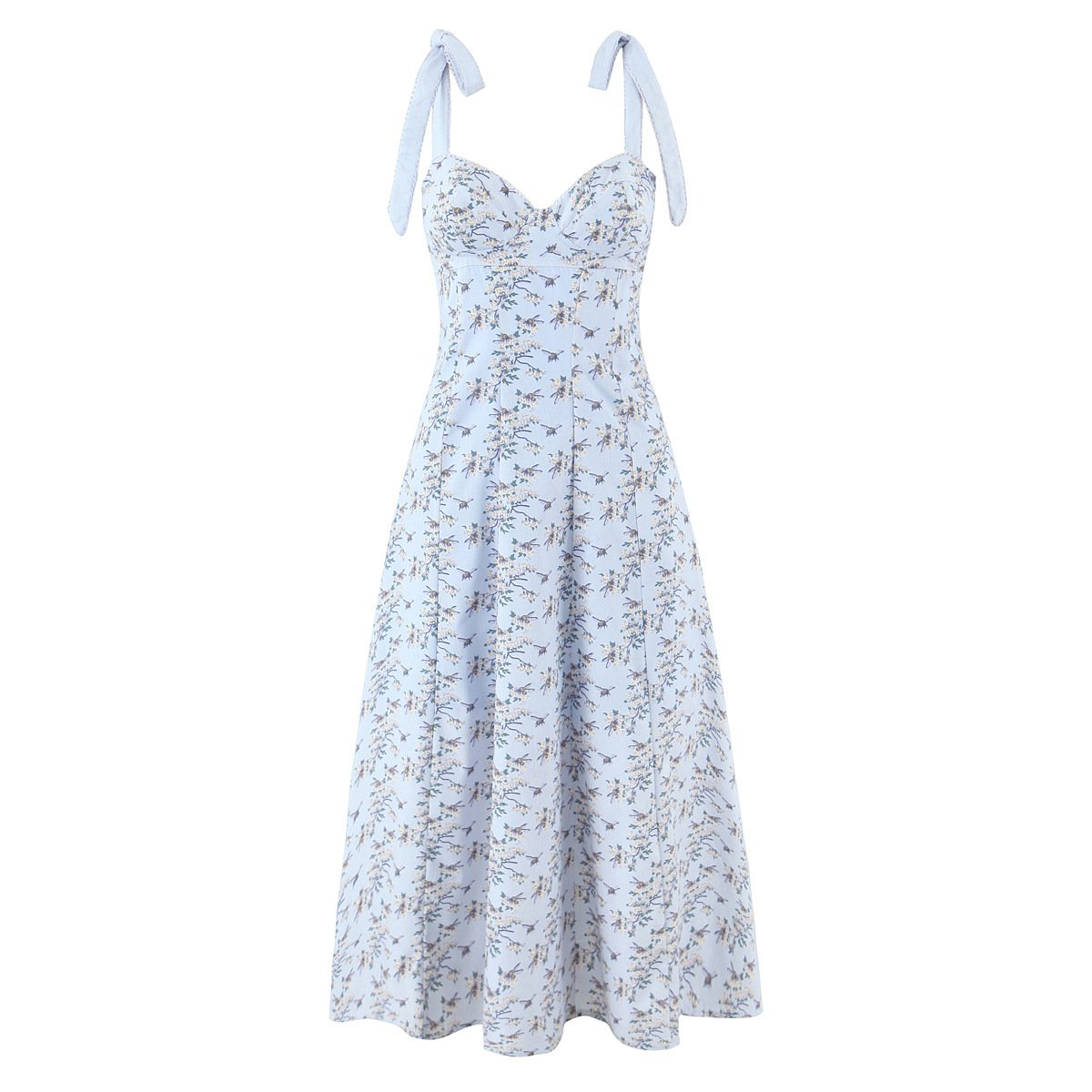 Blue Lace Button Dress a?? Sleeveless U-Neck Short Elegant Dress