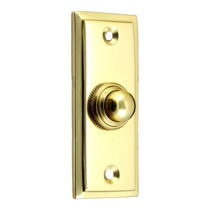 Tudor Bell Push - Unlacquered Brass