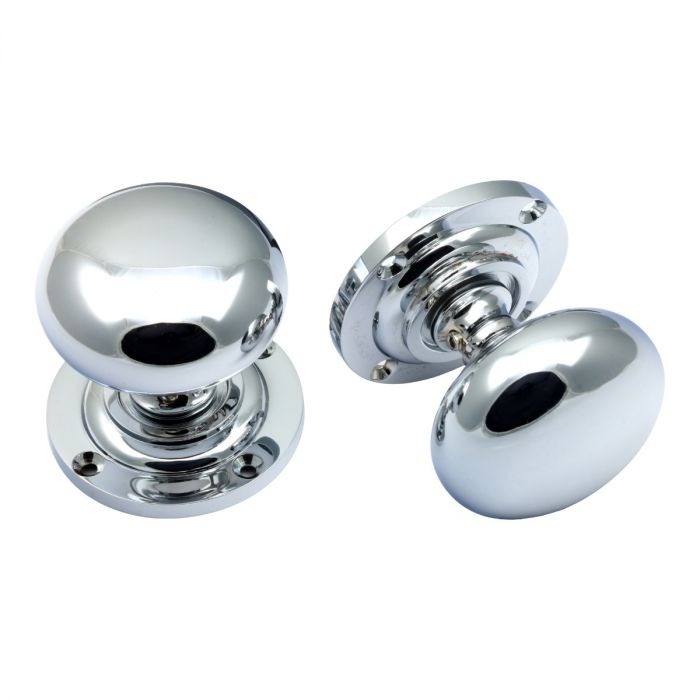 Mushroom Knob Large - Polished Chrome
