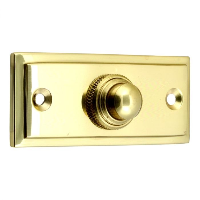 Tudor Bell Push - Unlacquered Brass