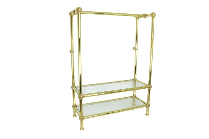 Clothes Rail Stand with 2 tier Glass Shelving