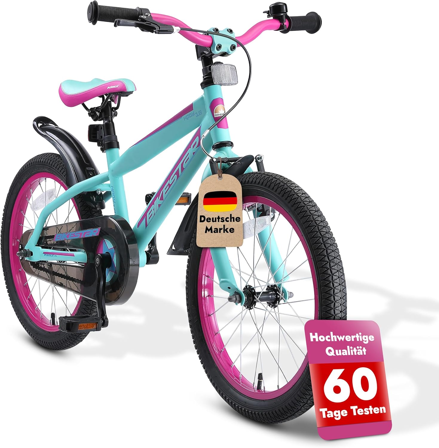 BIKESTAR Kinderfahrrad 18 Zoll für Mädchen und Jungen ab 5 Jahre | Kinderrad Urban Jungle | Fahrrad für Kinder | Risikofrei Testen