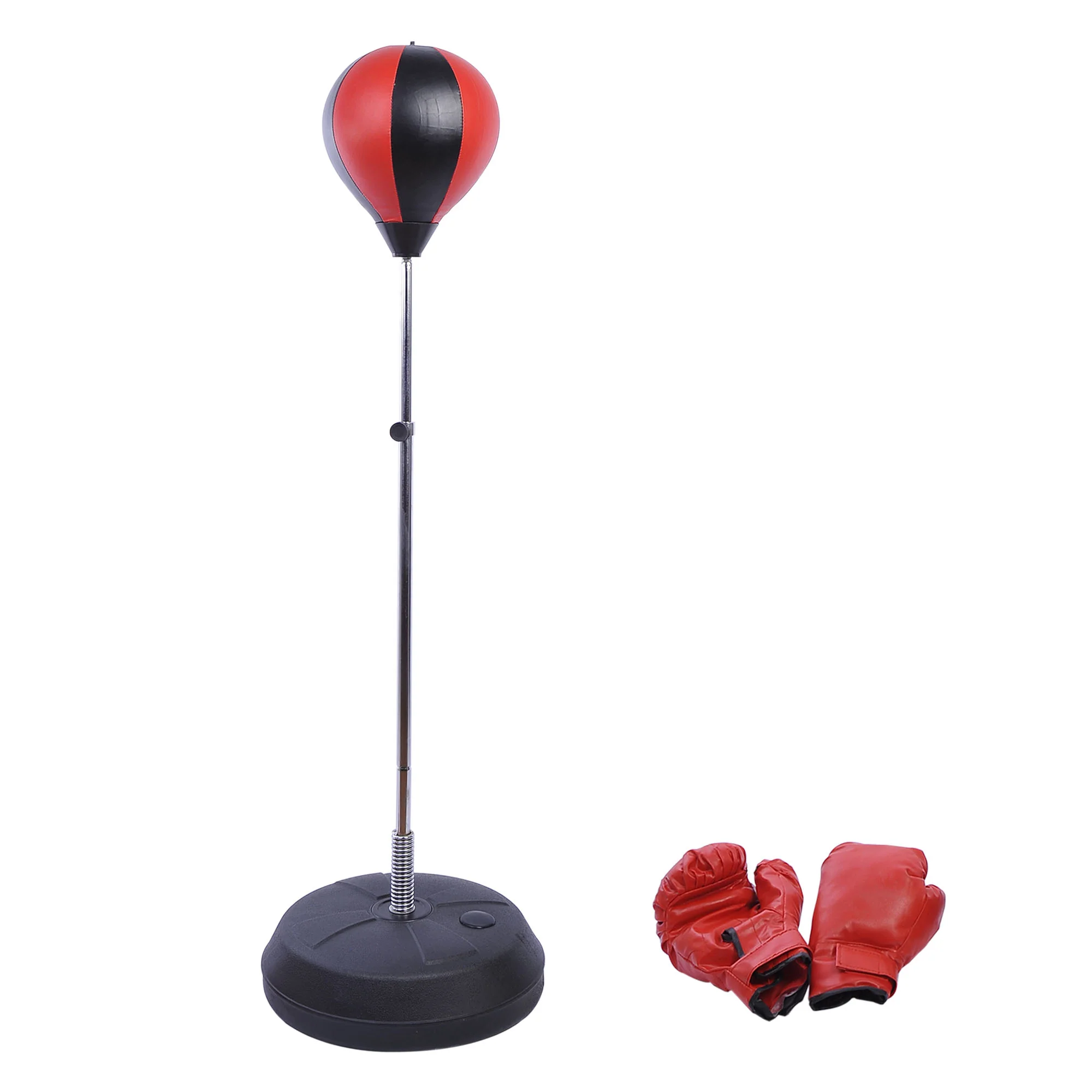 HOMCOM Punchingball Set höhenverstellbar inkl. Handschuhe Pumpe