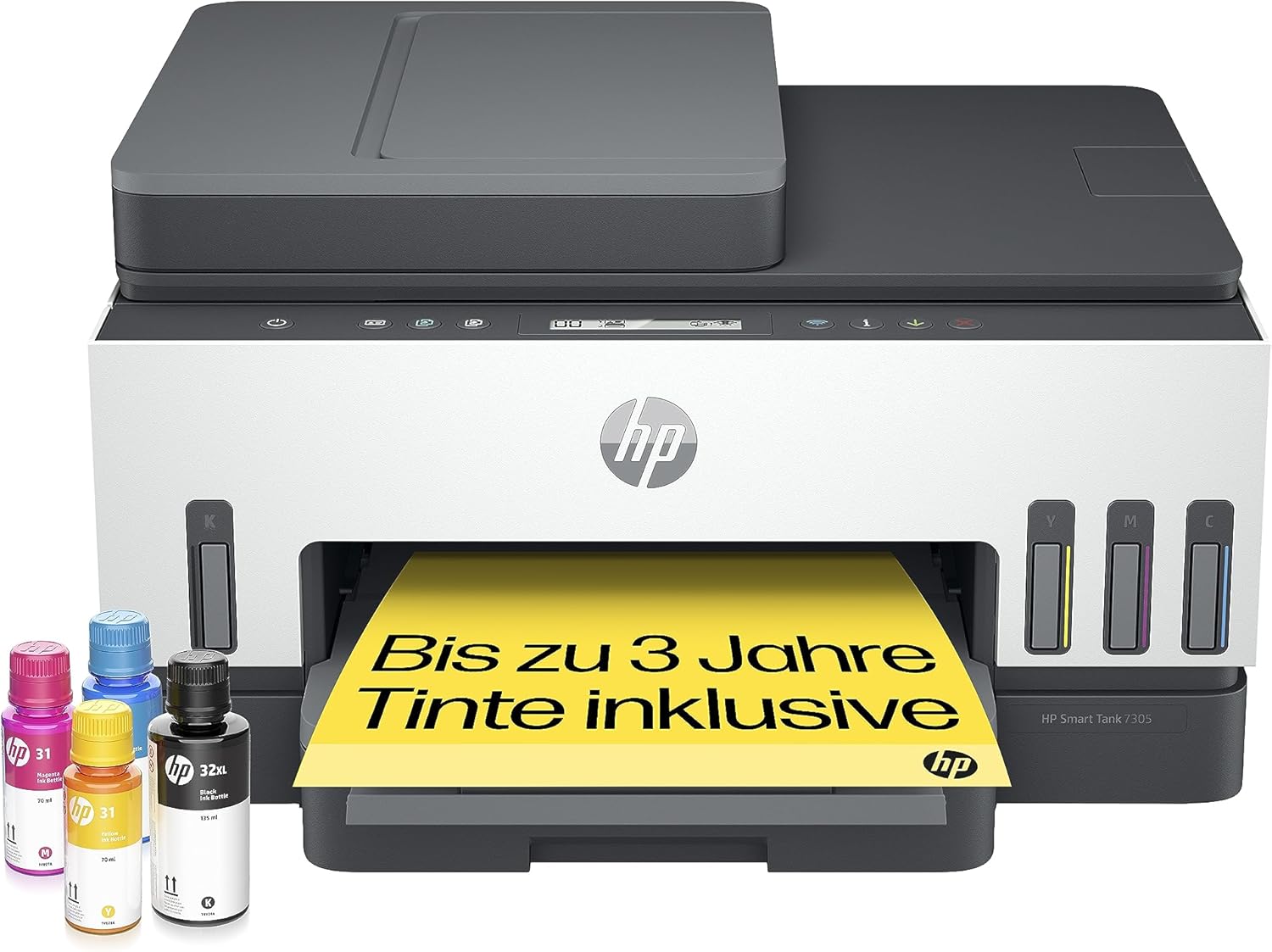 HP Smart Tank 7605 4-in-1 Multifunktionsdrucker (WLAN; Duplex; ADF) – 3 Jahre Tinte inklusive, 3 Jahre Garantie, großer Tintentank, hohe Reichweite, Drucken in hoher Qualität