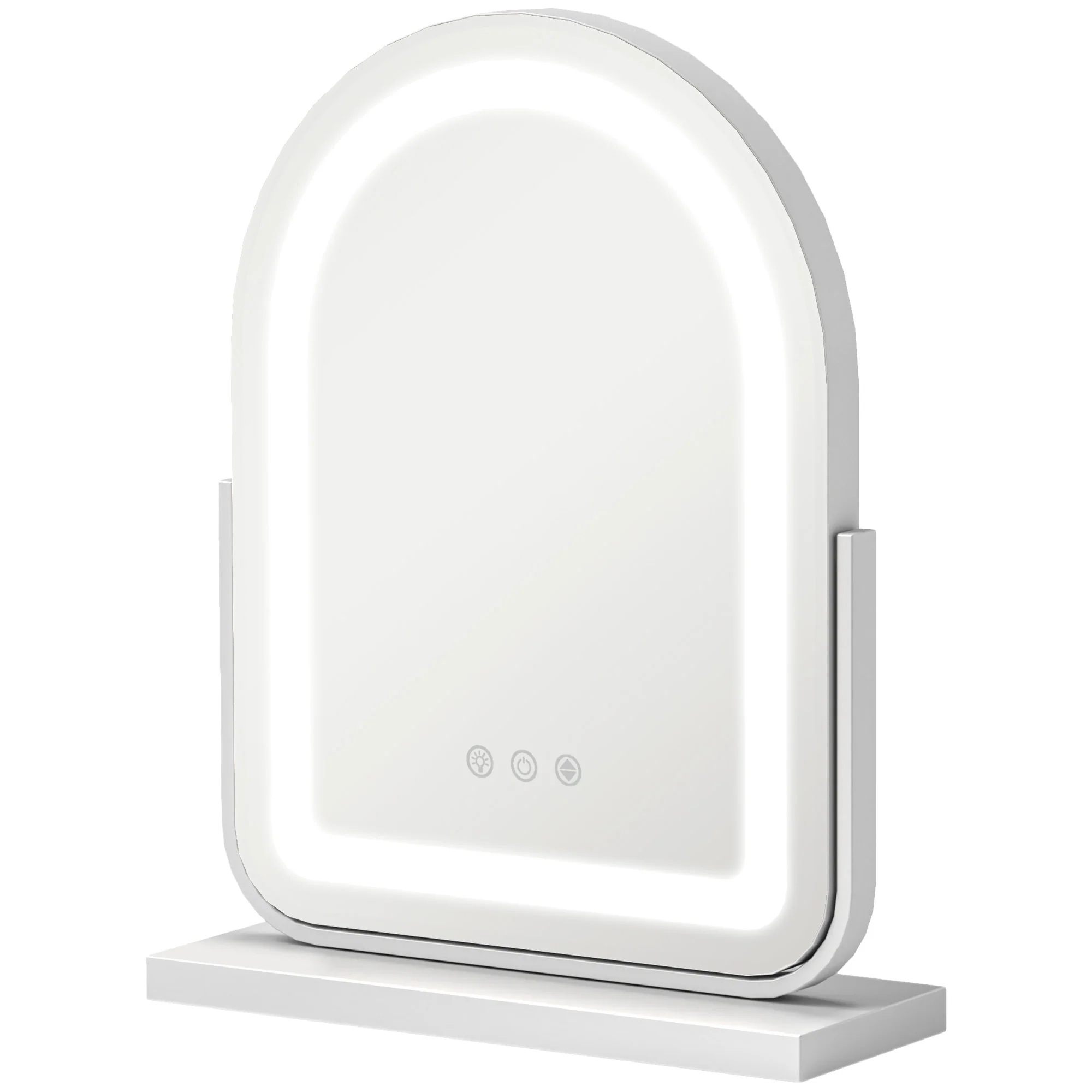 HOMCOM Schminkspiegel mit LED Beleuchtung Touch-Steuerung Weiß