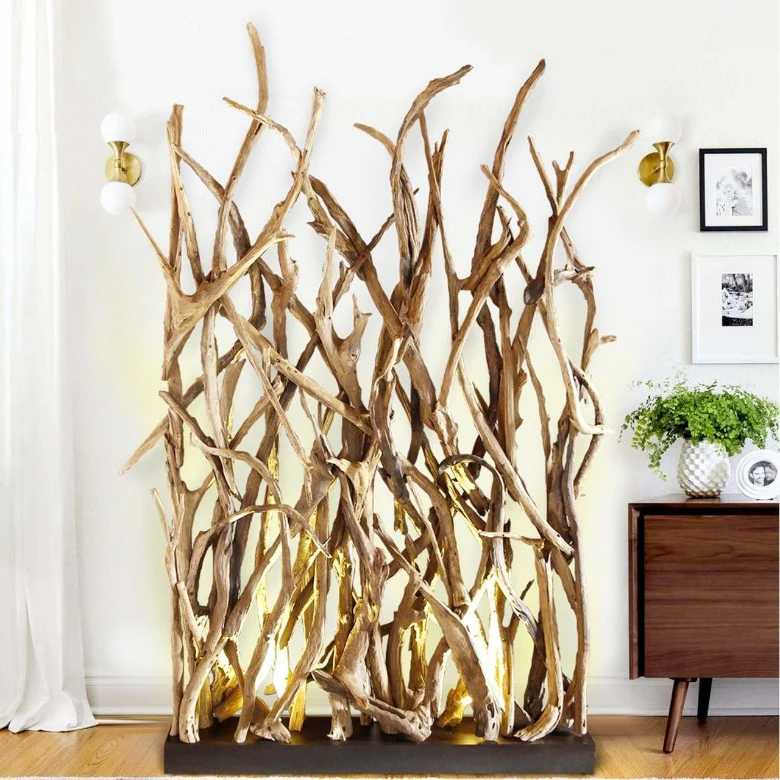 Design Raumteiler mit Beleuchtung im Sockel