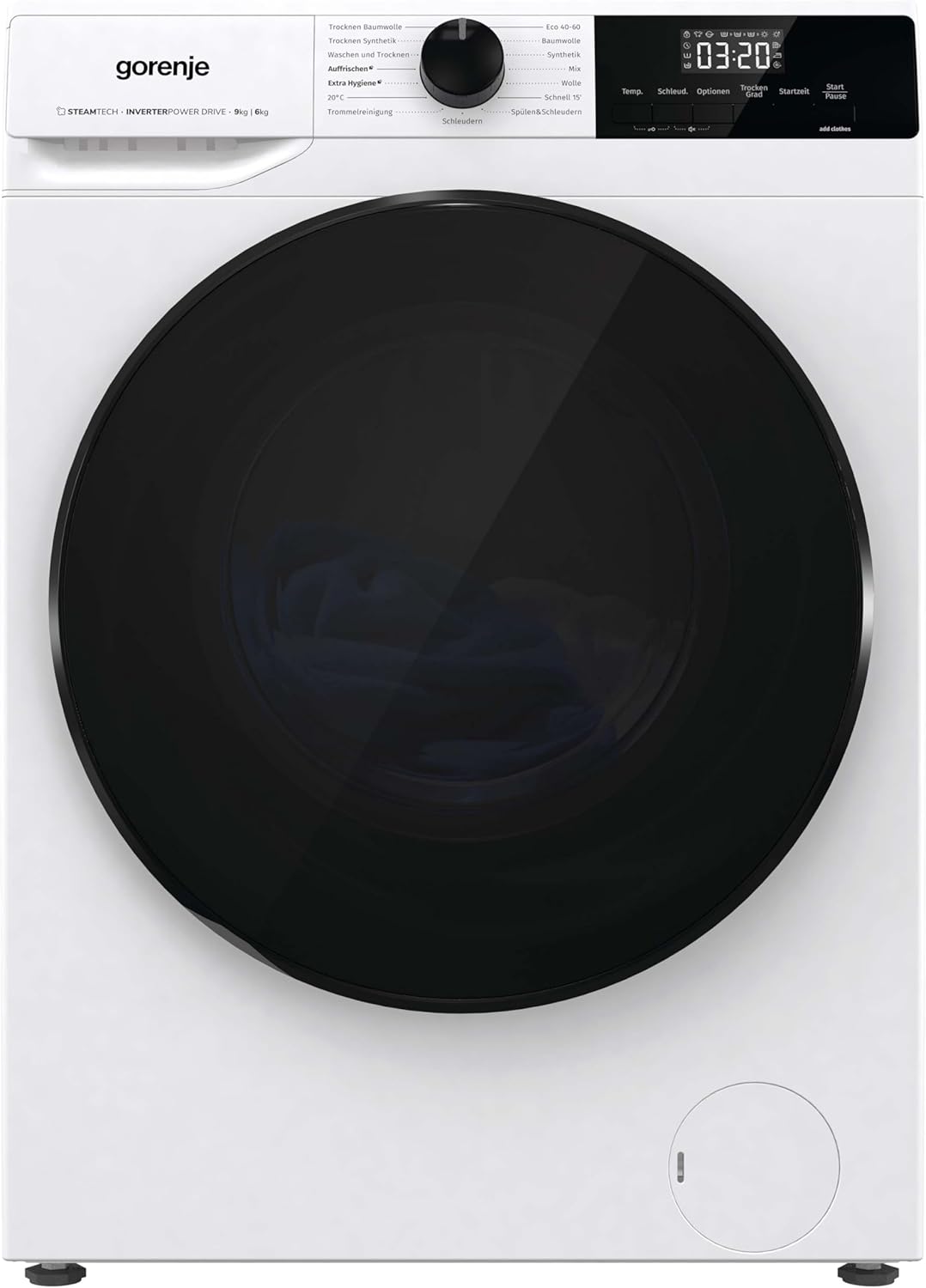 Gorenje WDAM 854 AP Waschtrockner mit Dampffunktion / 8 kg / 1400 U / 15 Programme/Aqua Stop/Inverter PowerDrive Motor/Kindersicherung/QuickDry/weiß