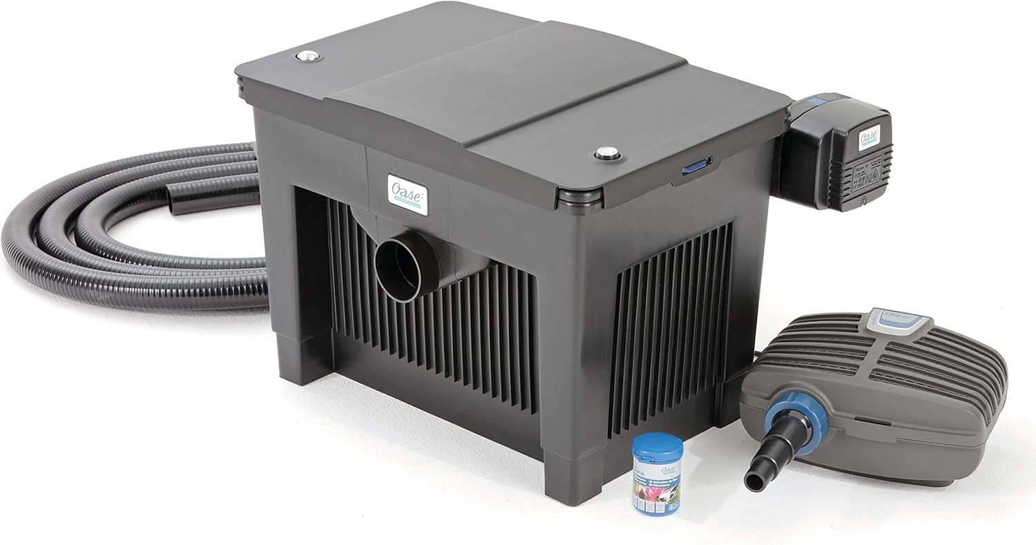 OASE 56789 Durchlauffilter BioSmart Set 36000 geeignet für Teiche bis 36 m³, Filtersystem, Filterkomplettset inkl Filtermaterial, Teichpumpe und UVC Klärer
