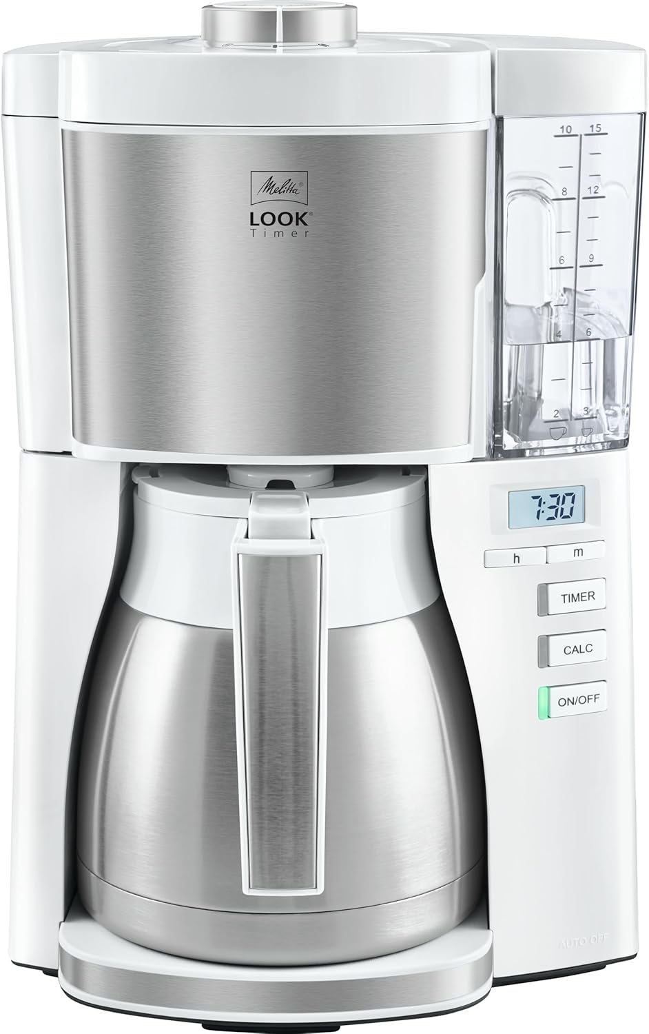 Melitta Look Timer - Filterkaffeemaschine - Thermokanne - Timer Funktion - Tropfstopp - 10 Tassen - Schwarz (1025-18)