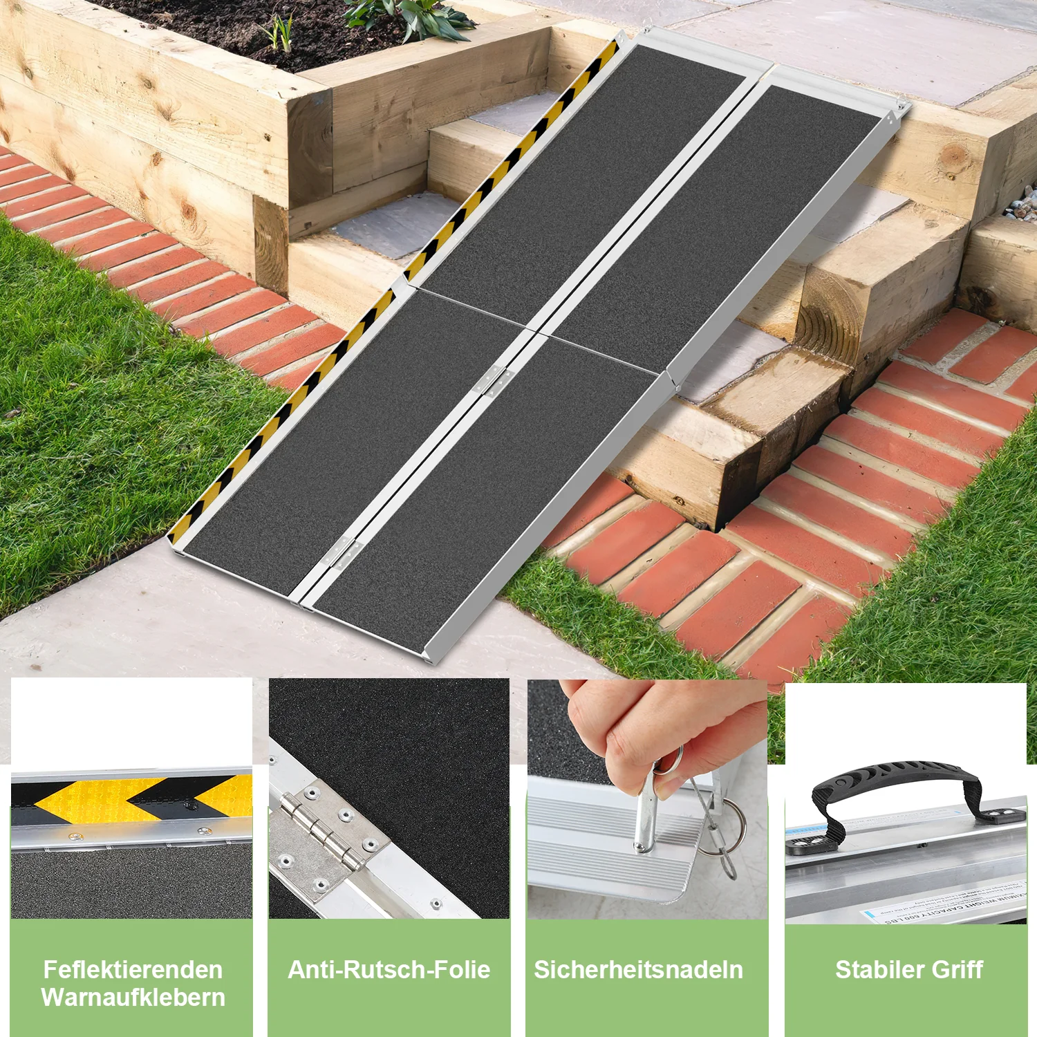 Sonnewelt Rollstuhlrampe Laderampe Alu bis 270kg