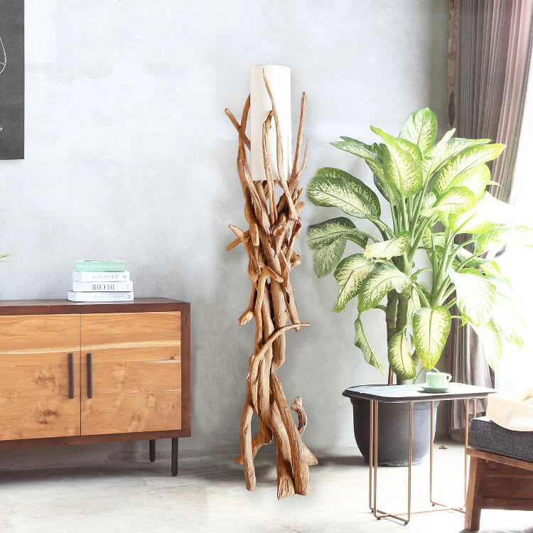 Treibholz Stehlampe VILLA Lampenschirm Natur