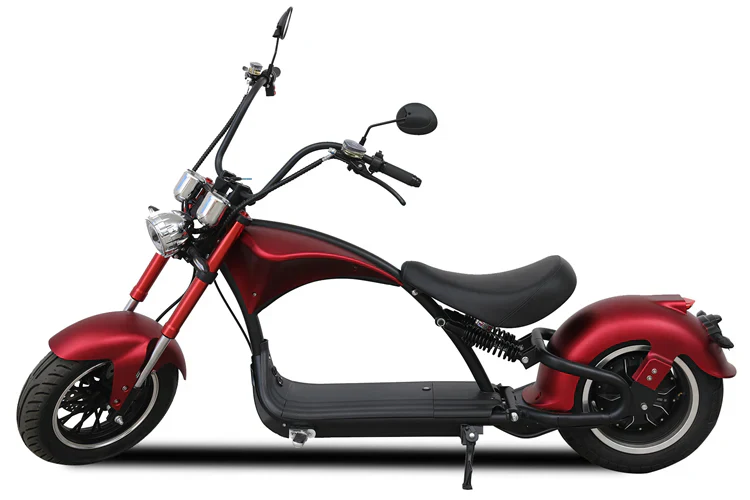 Mangosteen M1P Elektro-Chopper in Mattrot – 2000W Bürstenloser Motor, 60 km/h Hchstgeschwindigkeit