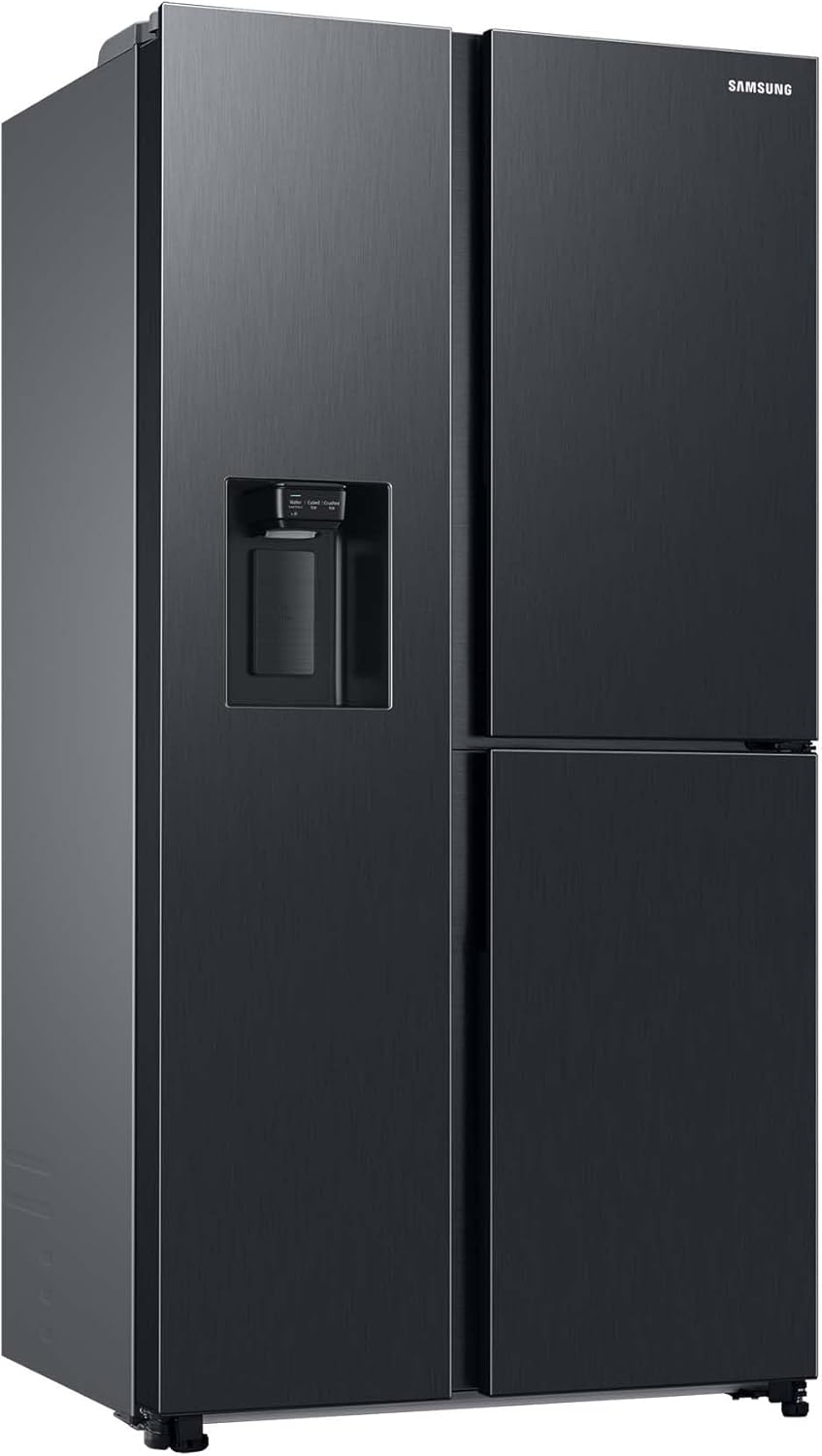 Samsung RS64DG53R3B1EF Side-by-Side-Kühlschrank mit Gefrierfach, 178 cm, 628 l, SmartThings AI Energy Mode, Eis- und Wasserspender, Slim Ice Maker, Premium Black Steel