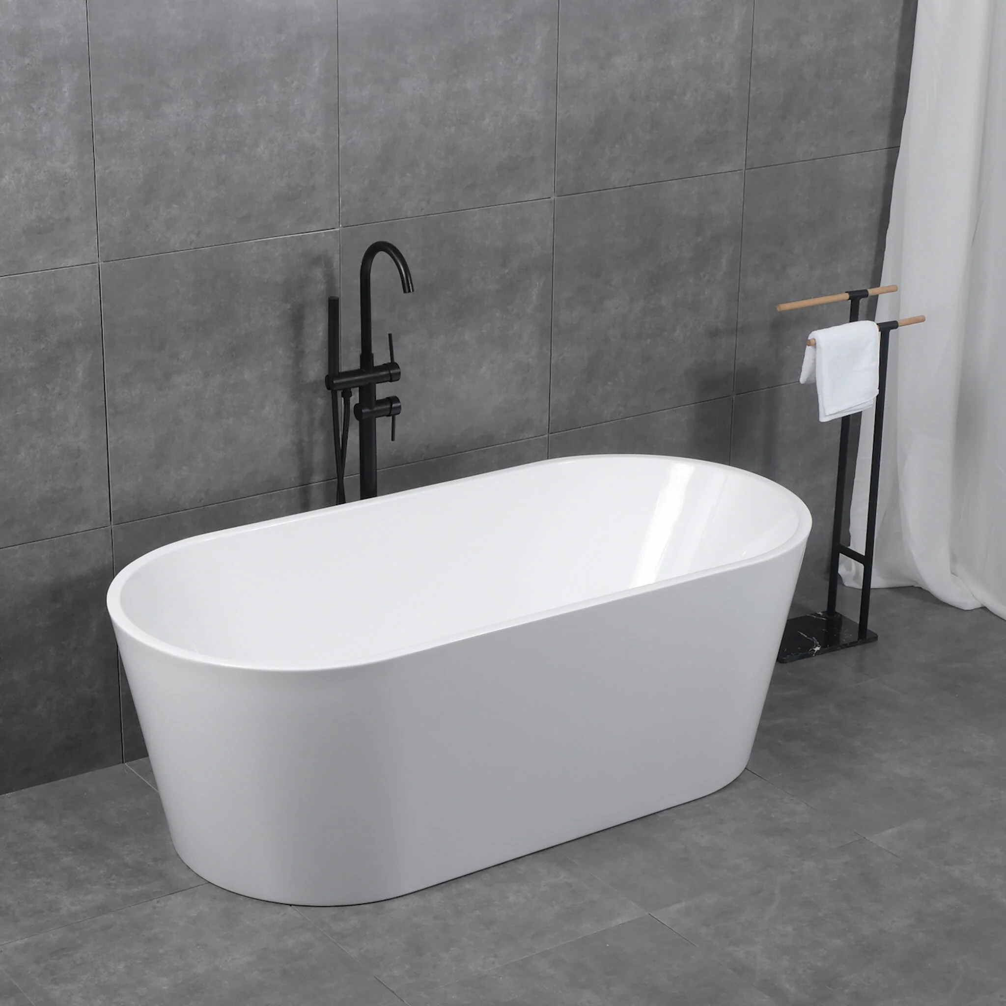 Lykke Badewanne Polar Deluxe 1600x750x580mm, Wei