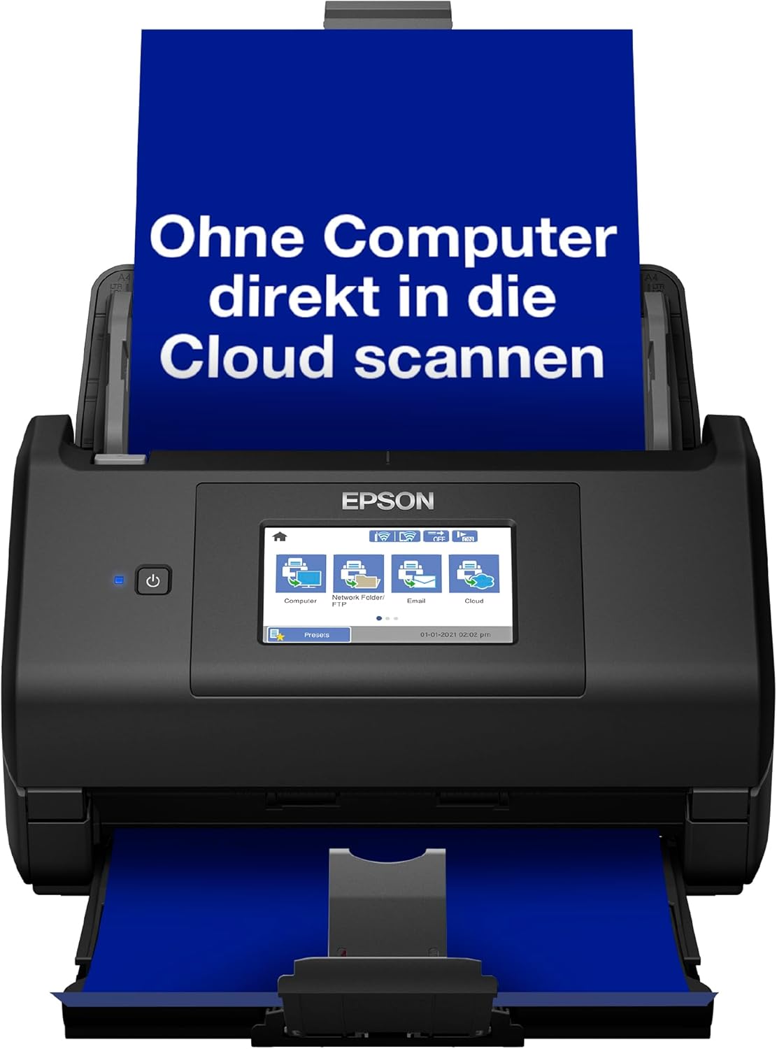 Epson WorkForce ES-580W Scanner, Dokumentenscanner (scannt ohne PC, 35 Seiten bzw. 70 Bildern pro Minute, bis DIN A4, beidseitiger Scan in einem Durchgang, automatische Ausrichtung) One size