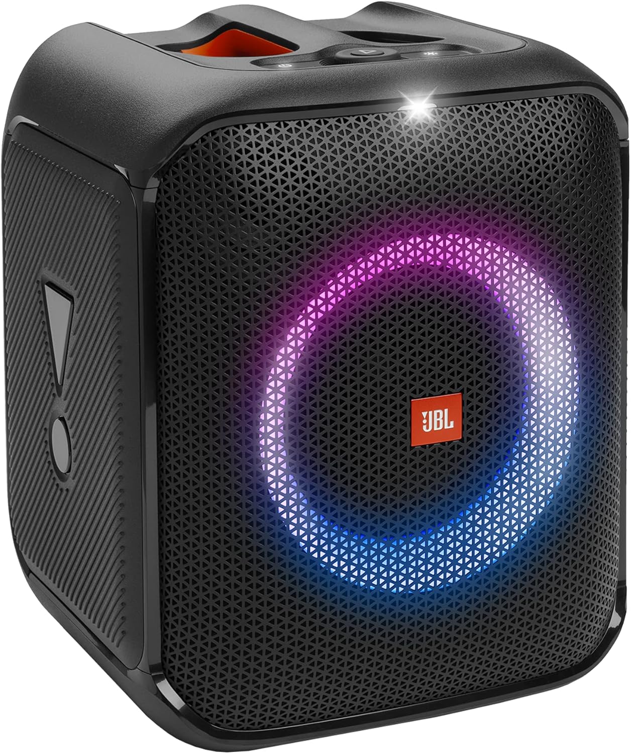 JBL PartyBox Encore – Tragbarer Party-Lautsprecher für drinnen und draußen – Mit eingebauten Lichtern, IPX4-Design und tiefem Bass – 10 Stunden Laufzeit – Schwarz