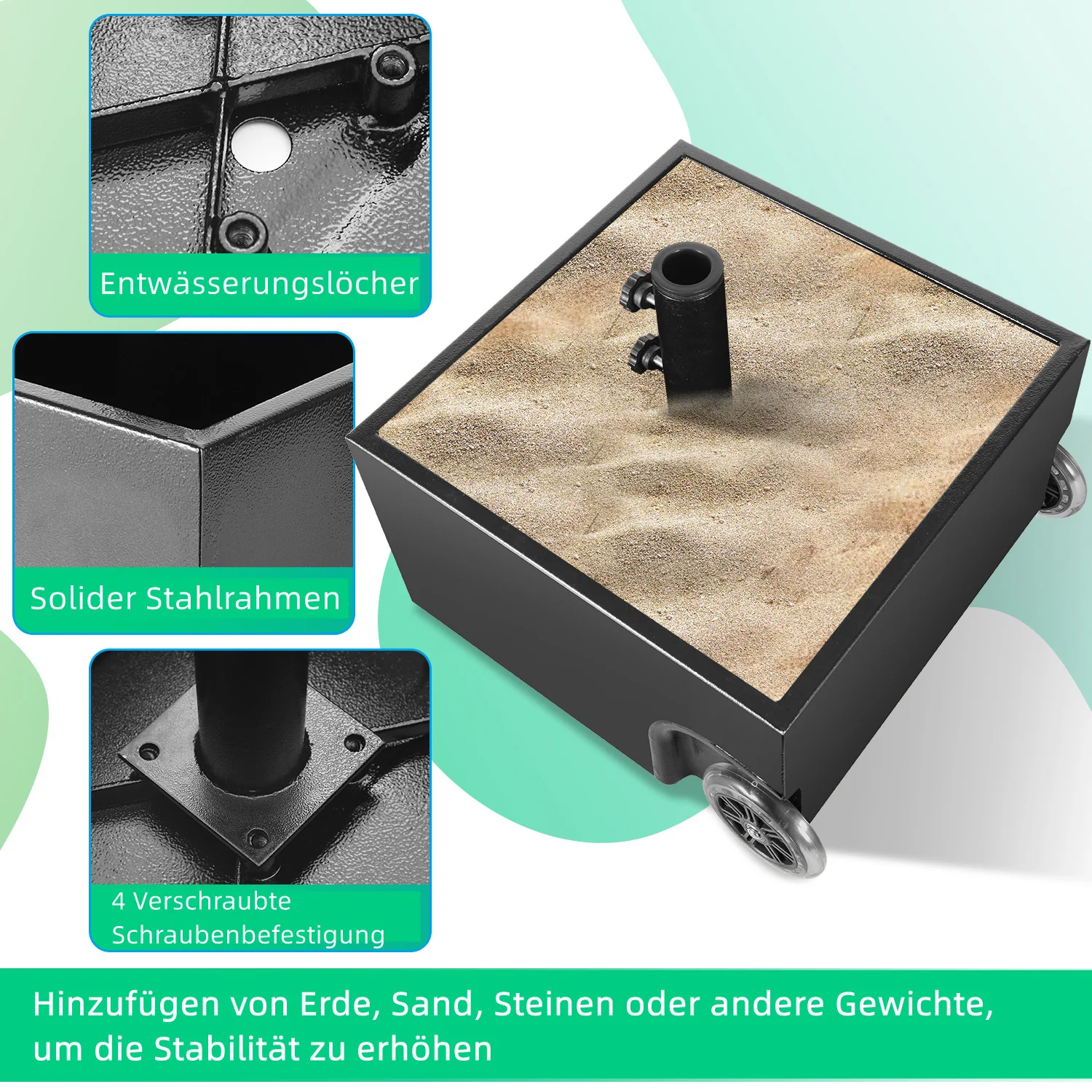 Sonnewelt Sonnenschirmstnder Schirmstnder mit Rollen