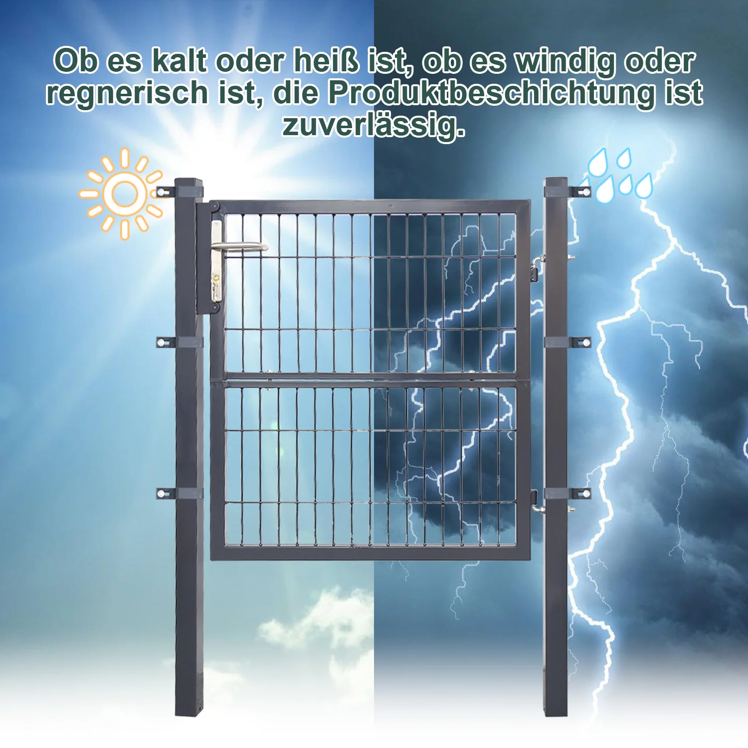 Sonnewelt Gartentor Gartentür Anthrazit Inkl. Schloss