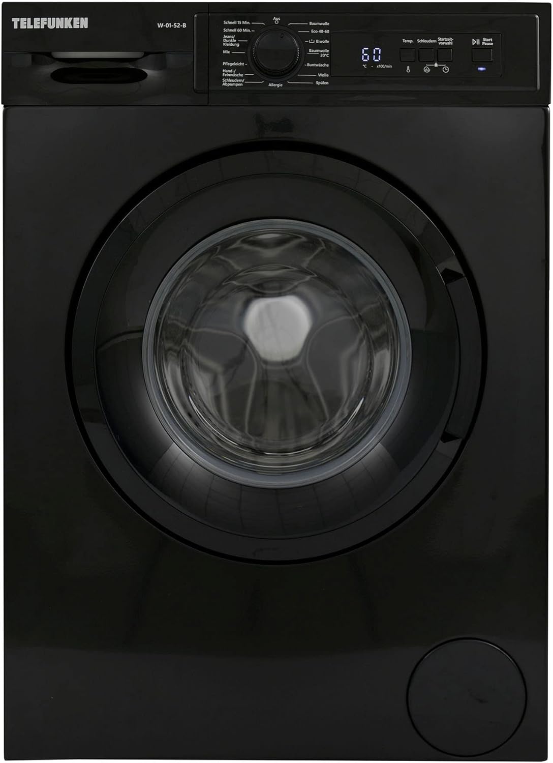 Telefunken W-01-52-W Waschmaschine (5 kg / 1000 U/Min) mit Mengenautomatik und Überlaufschutz / 15 Programme/Startzeitvorwahl/weiß